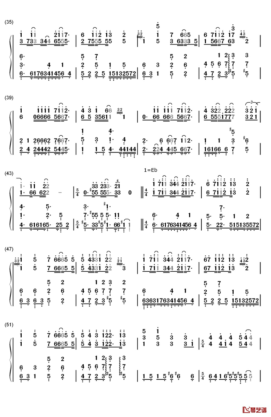 你的爱钢琴简谱-数字双手-王力宏3