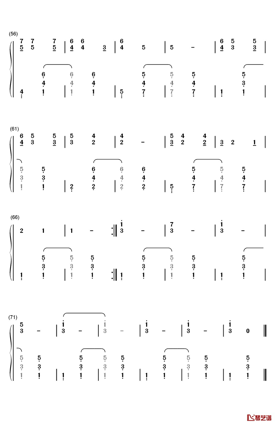 青春啊，青春钢琴简谱-数字双手-关贵敏4
