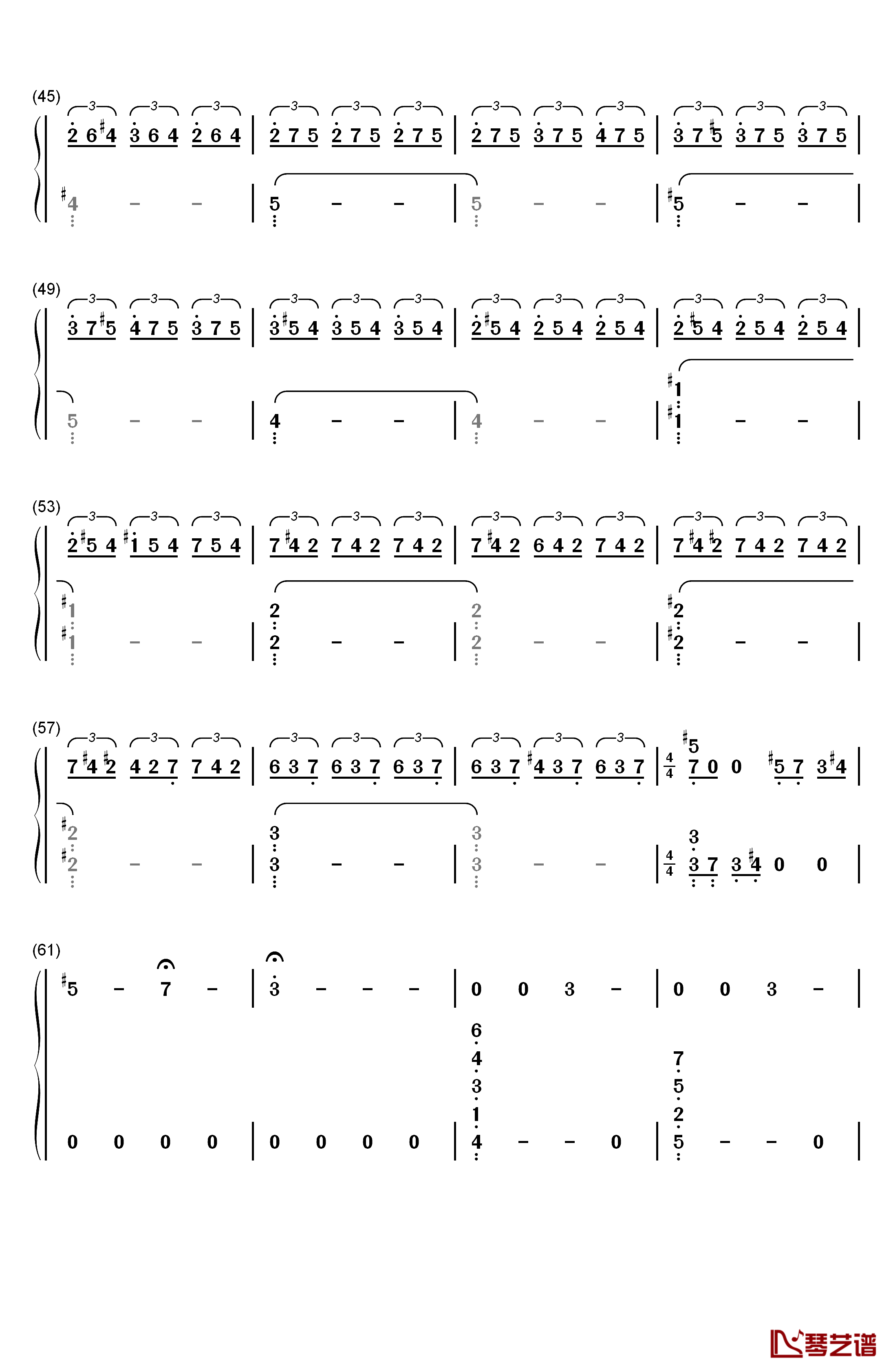 千年の孤独钢琴简谱-数字双手-东方Project3