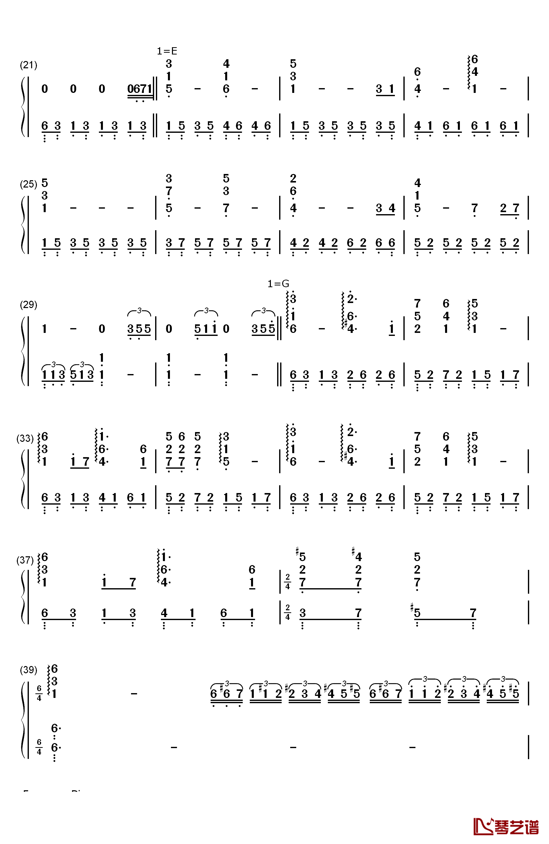 蓝色的爱钢琴简谱-数字双手-理查德·克莱德曼  Richard Clayderman2
