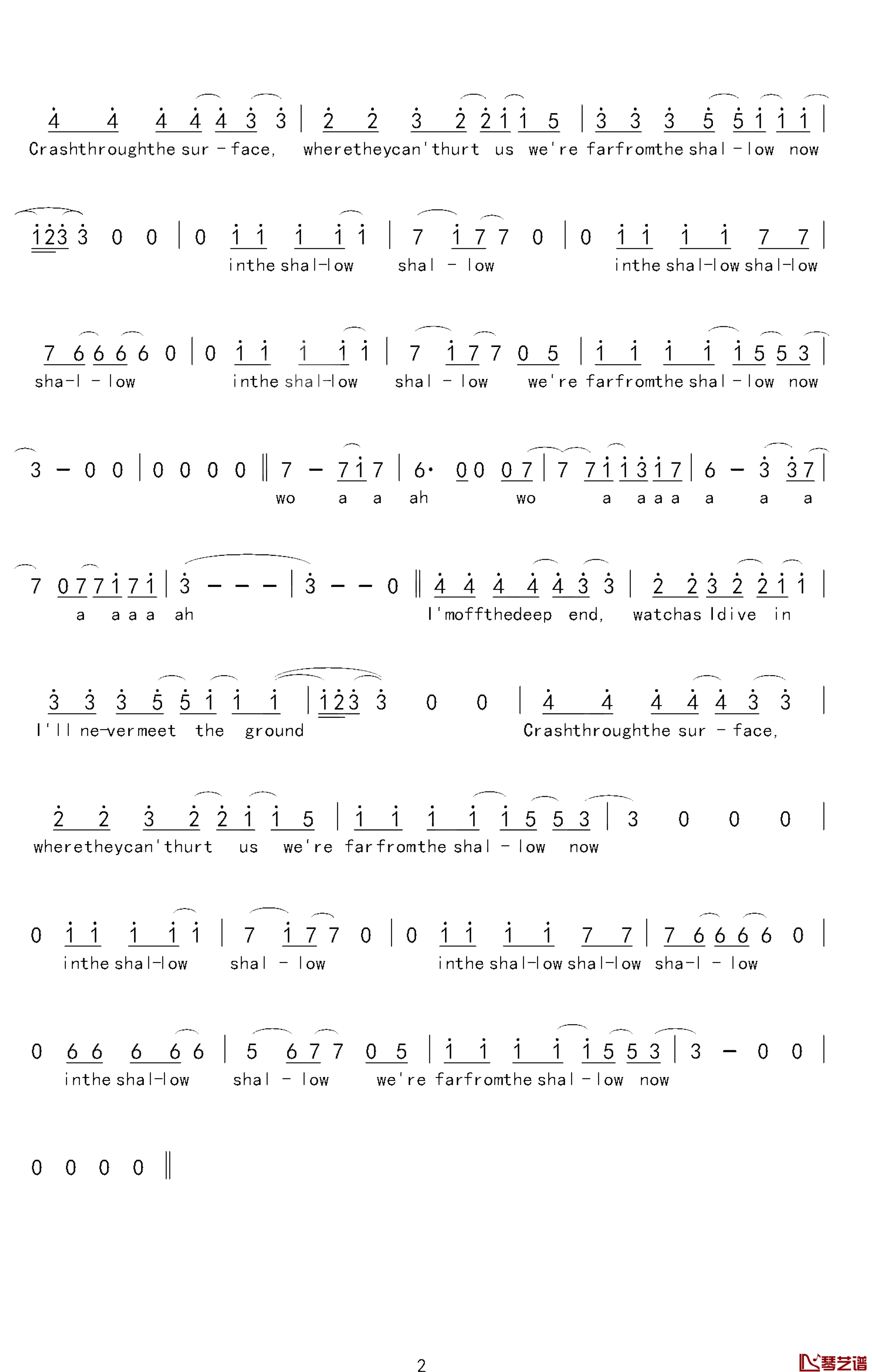 Shallow简谱-Lady Gaga2