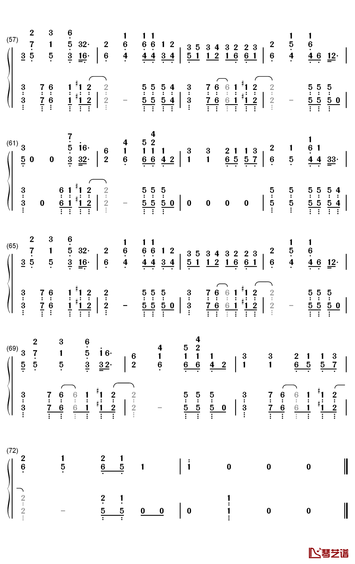Sunday Best钢琴简谱-数字双手-Surfaces4