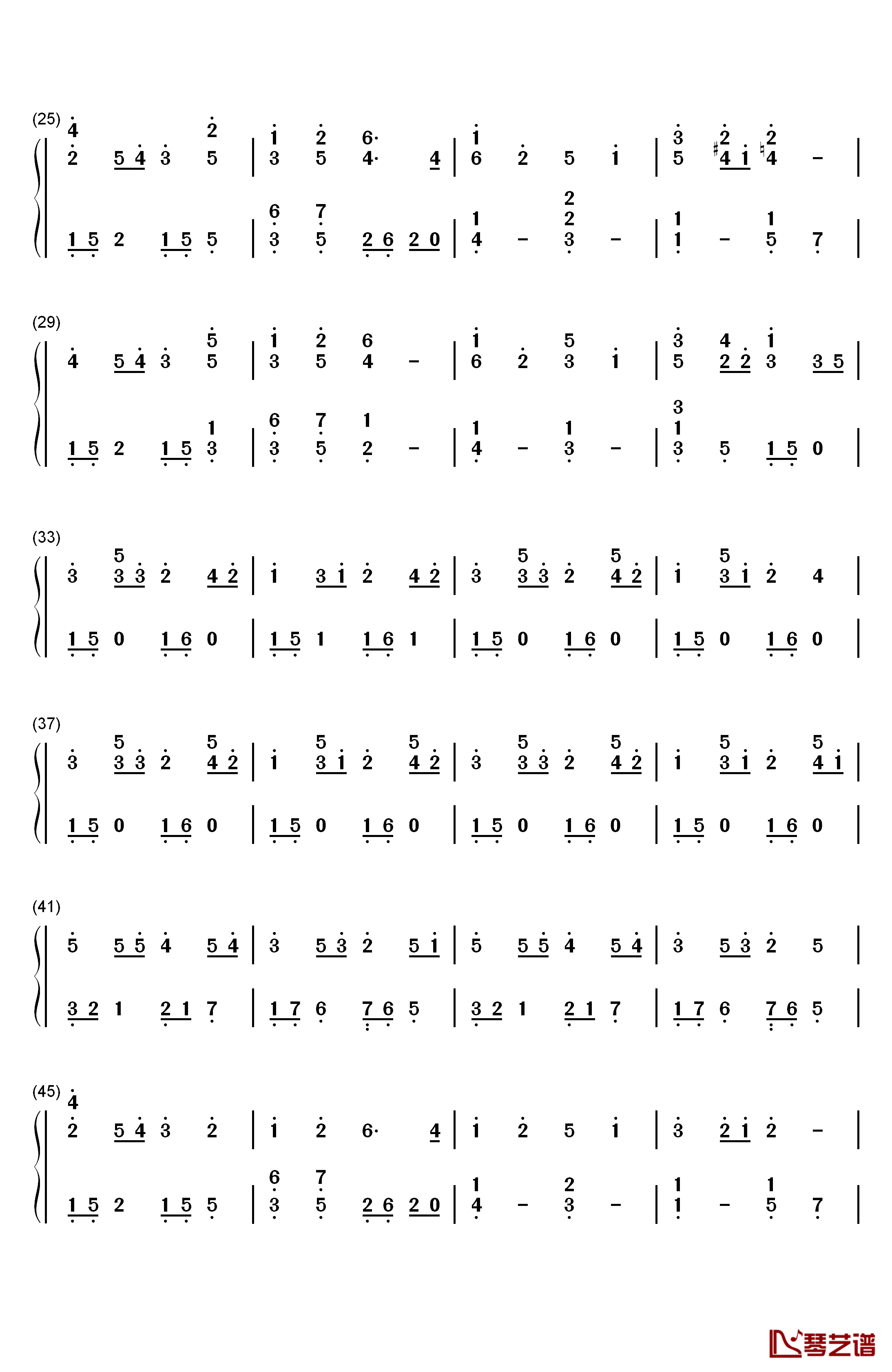 橙色の時钢琴简谱-数字双手-吉森信2
