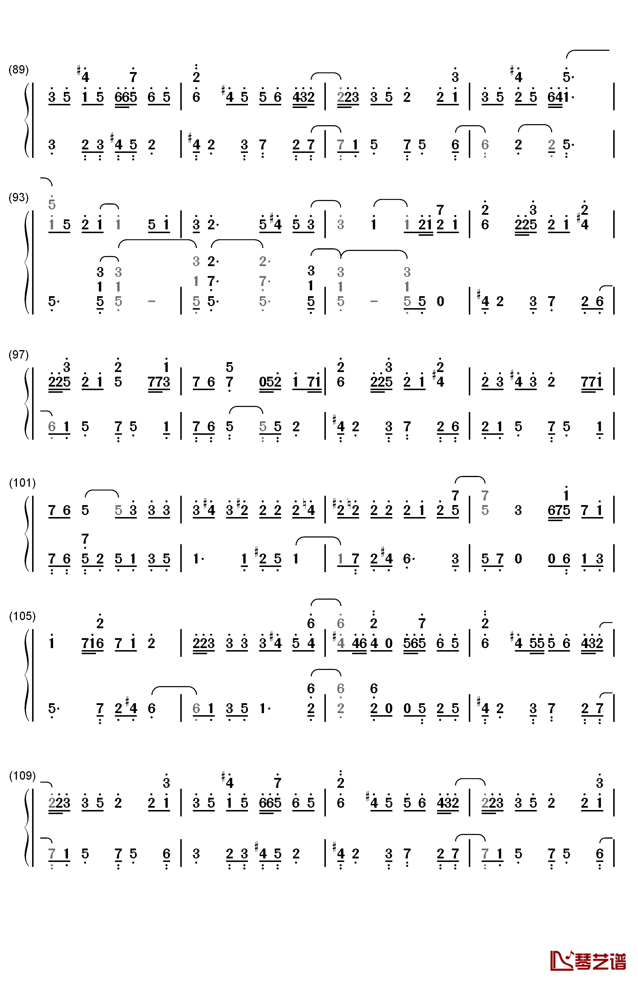想为你而弹钢琴简谱-数字双手-乃木坂465