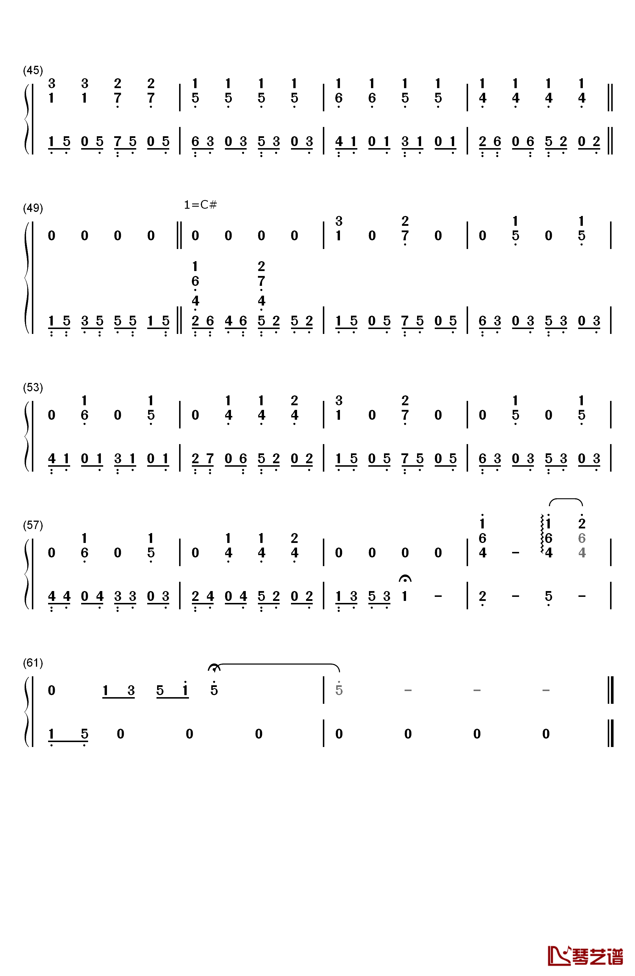 他和她钢琴简谱-数字双手-王源3