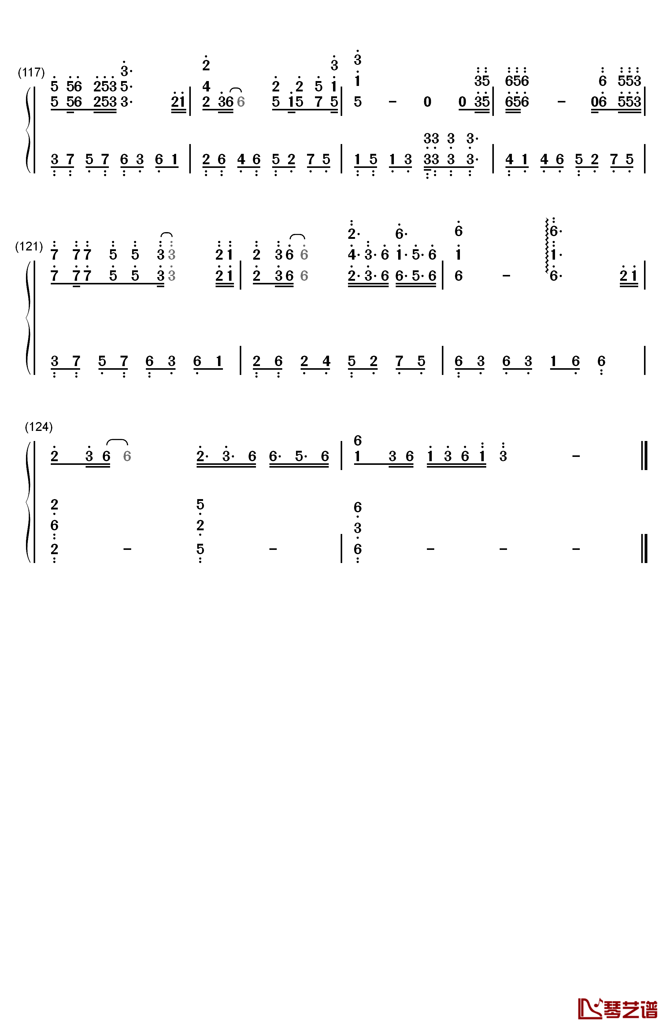 抖音神曲串烧钢琴简谱-数字双手-抖音6