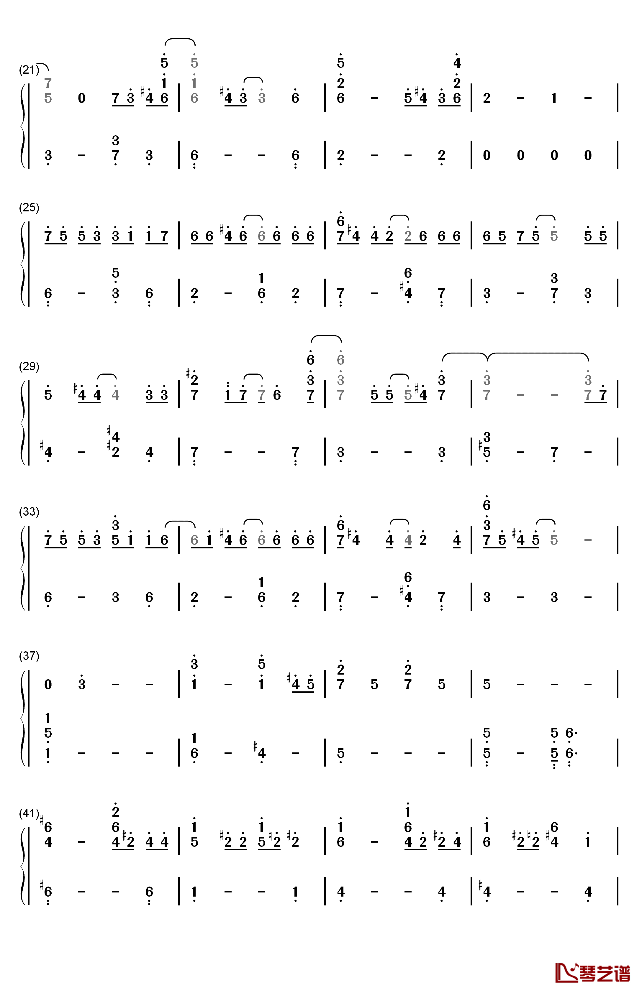 Forフルーツバスケット钢琴简谱-数字双手-冈崎律子2
