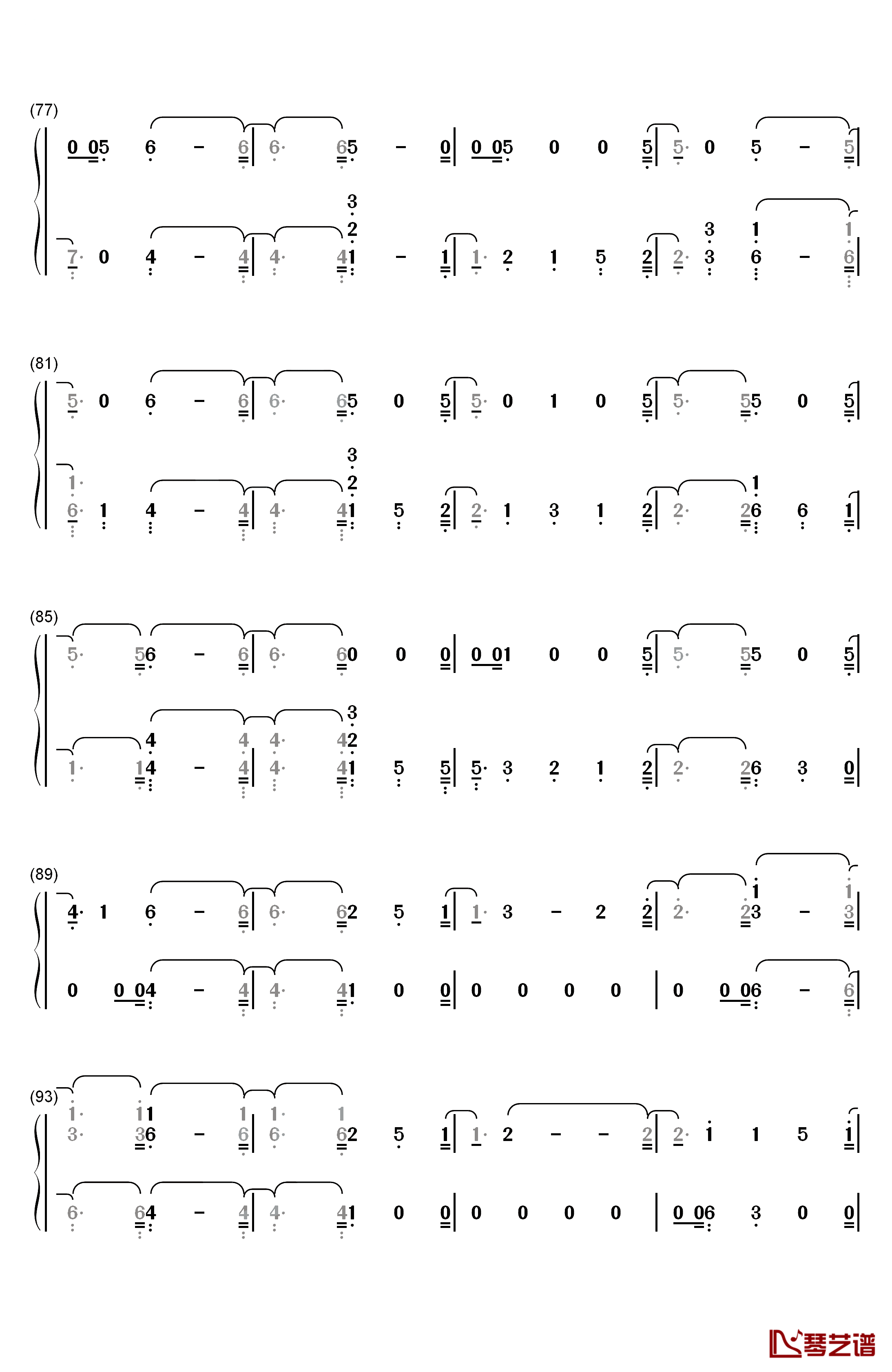 Back to You钢琴简谱-数字双手-Selena Gomez5