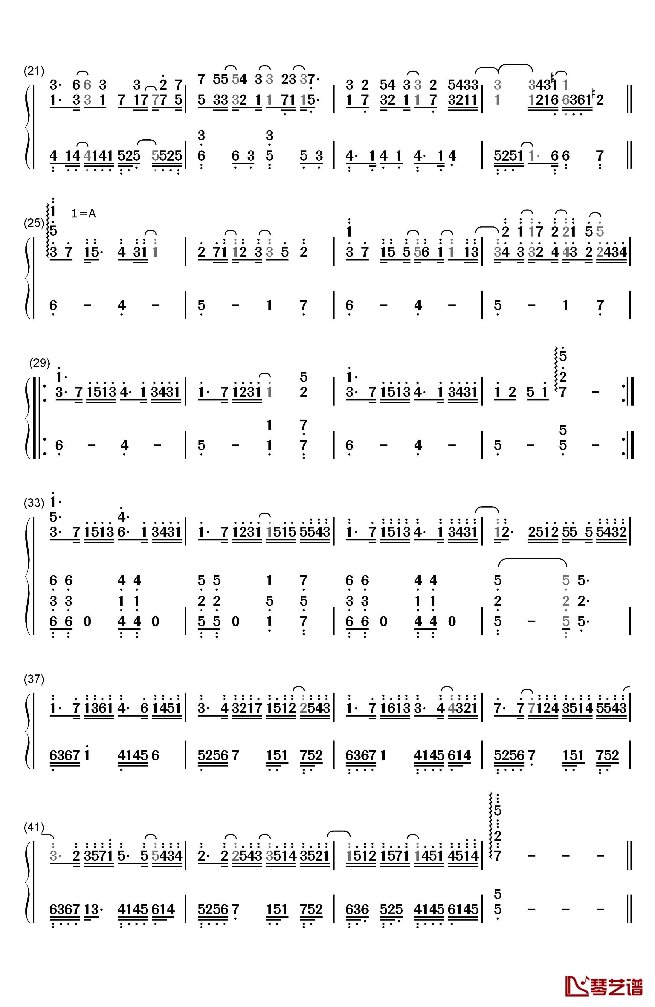 Reflection Mirror Night钢琴简谱-数字双手-V.K克2