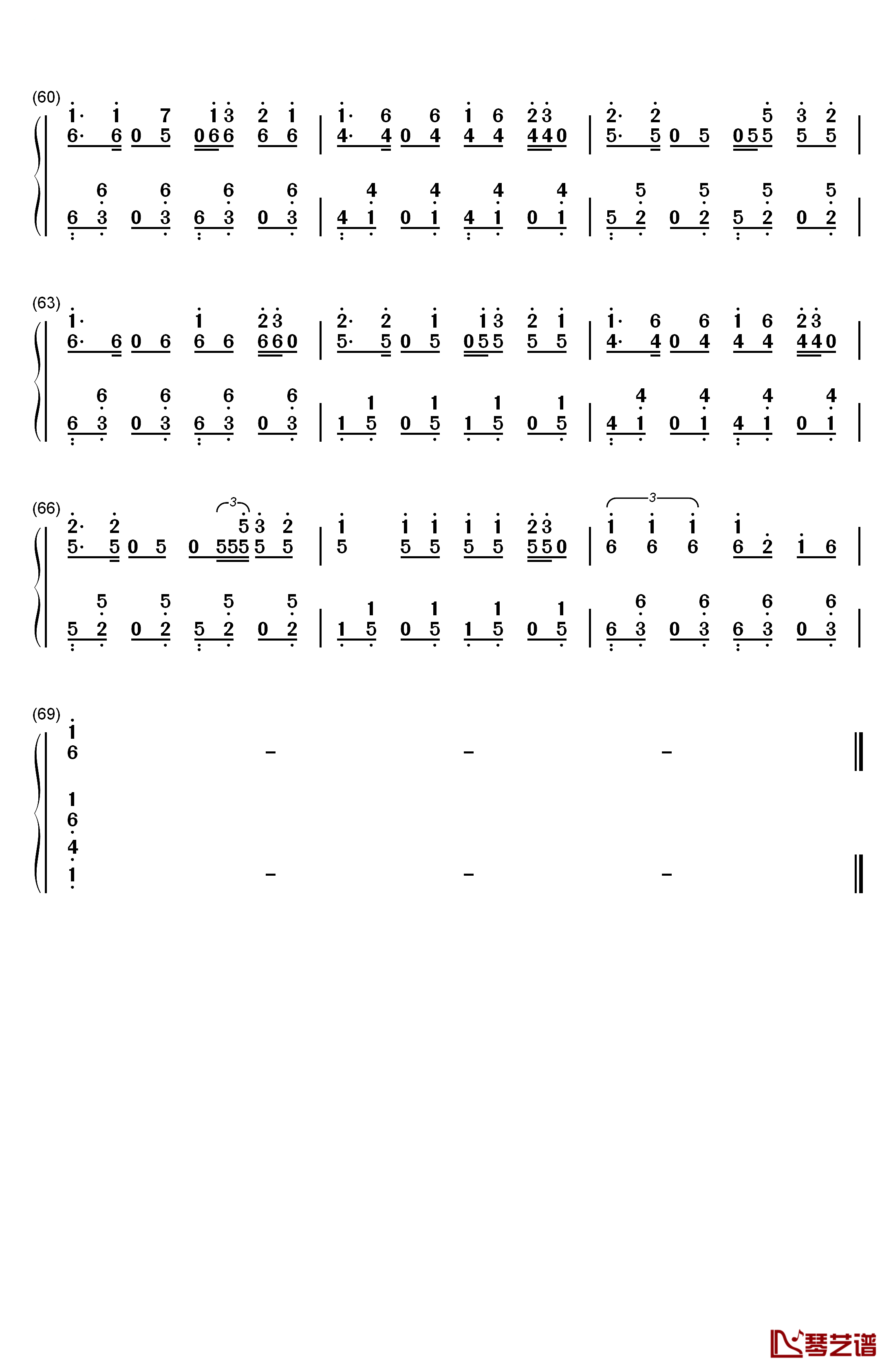 Firestone钢琴简谱-数字双手-Kygo4