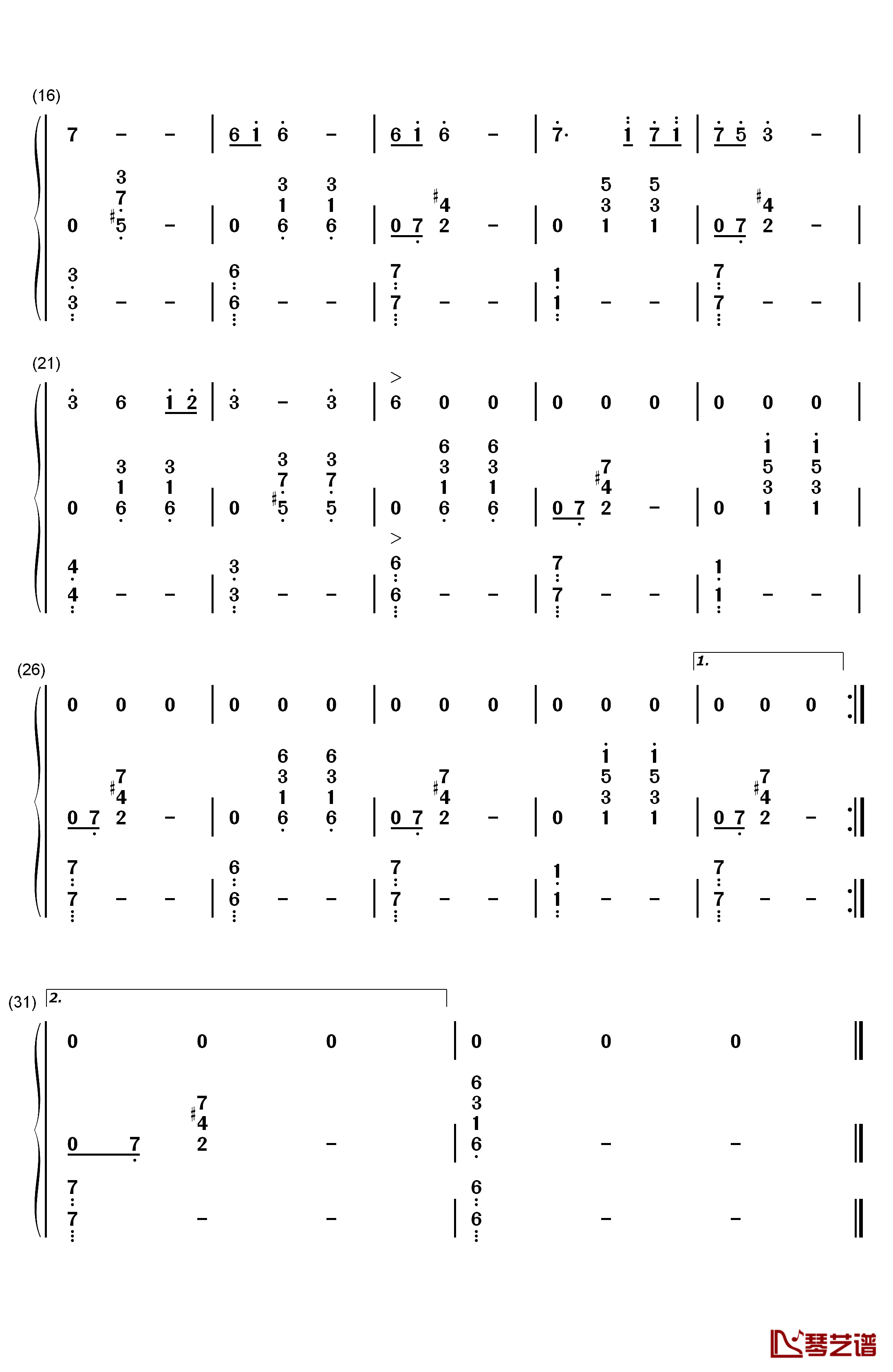 Song of Storms钢琴简谱-数字双手-近藤浩治2