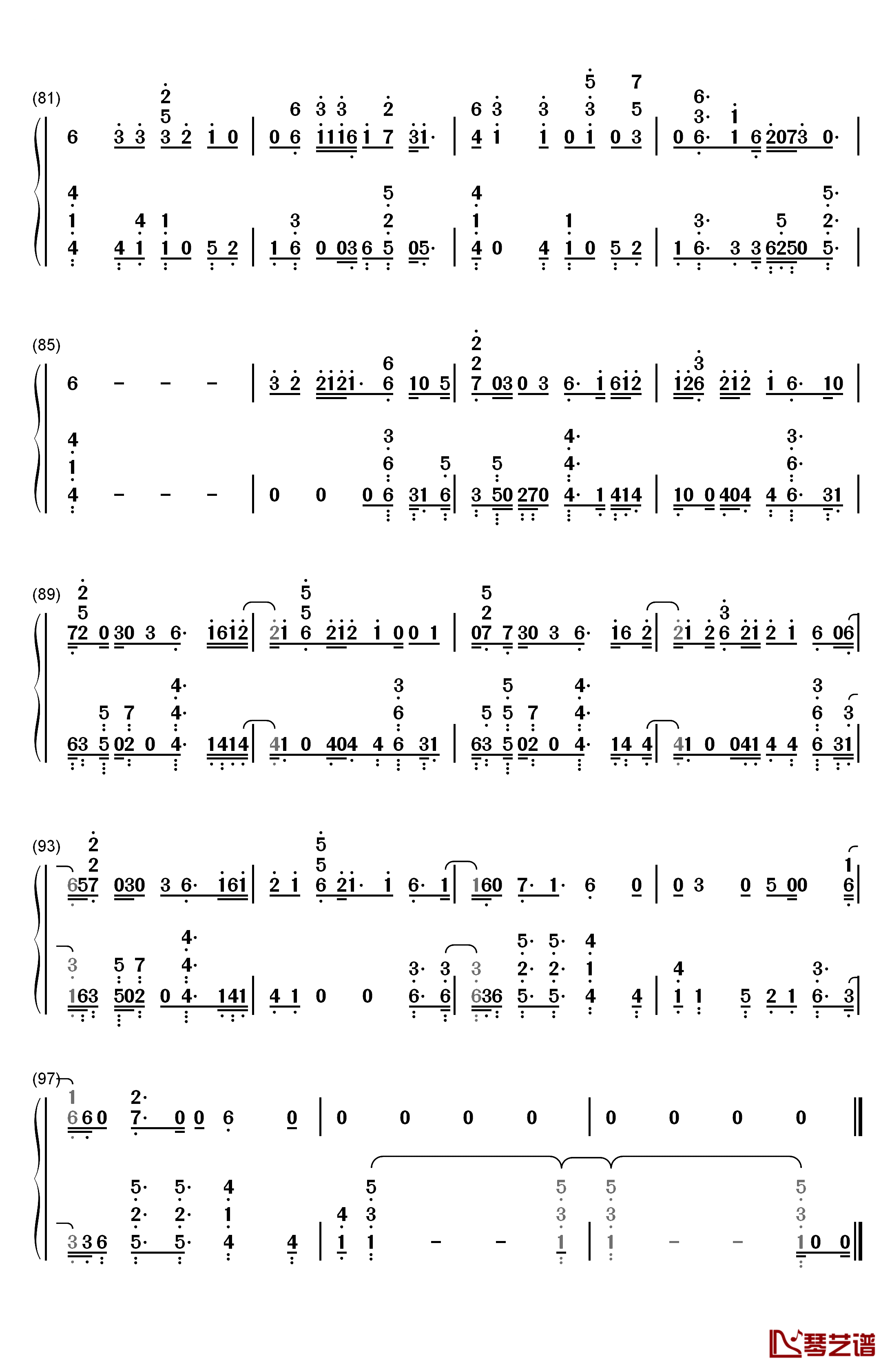 Colors钢琴简谱-数字双手-Jason Derulo6