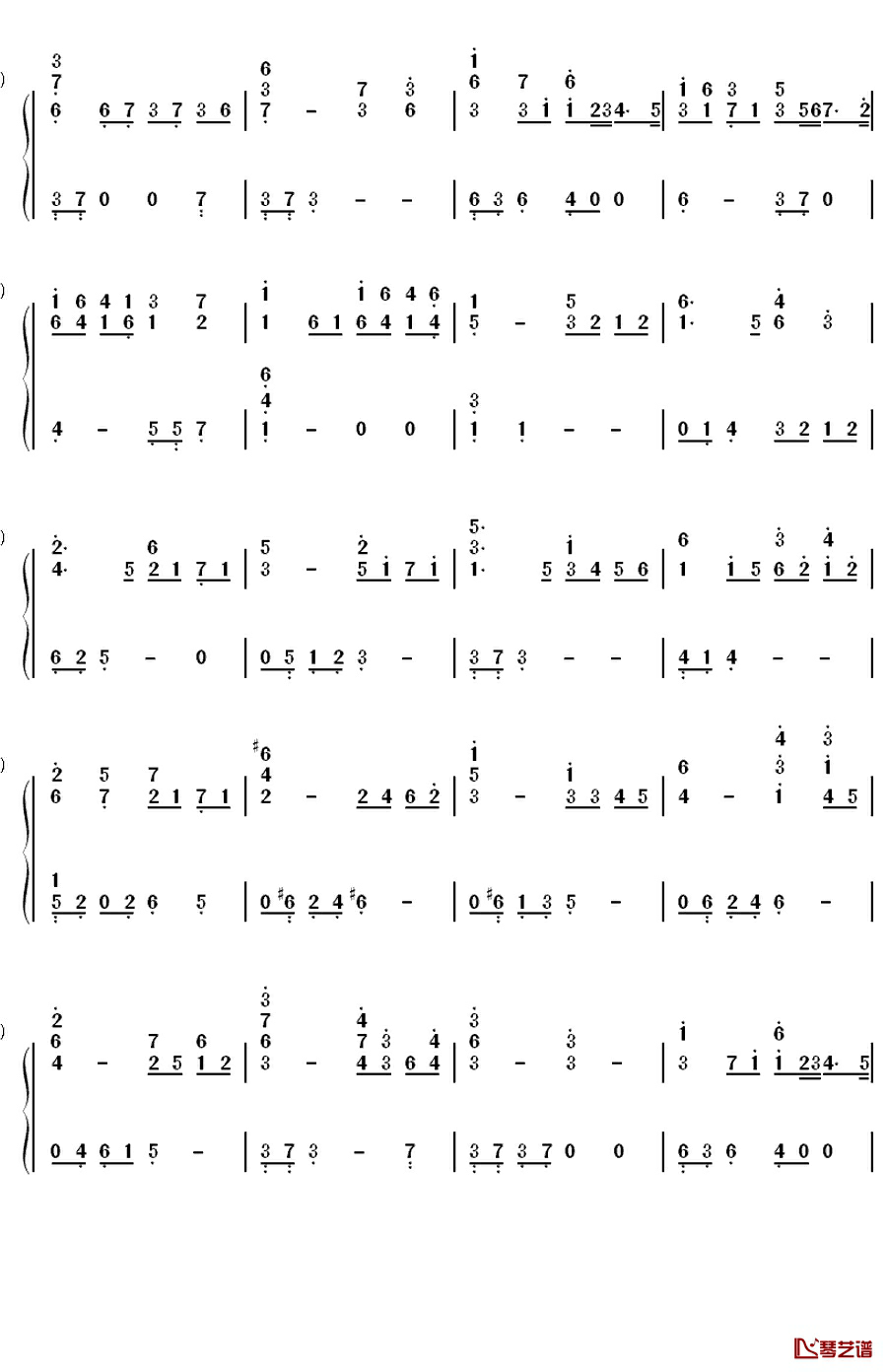The Prayer钢琴简谱-数字双手-Celine Dion  Andrea Bocelli2