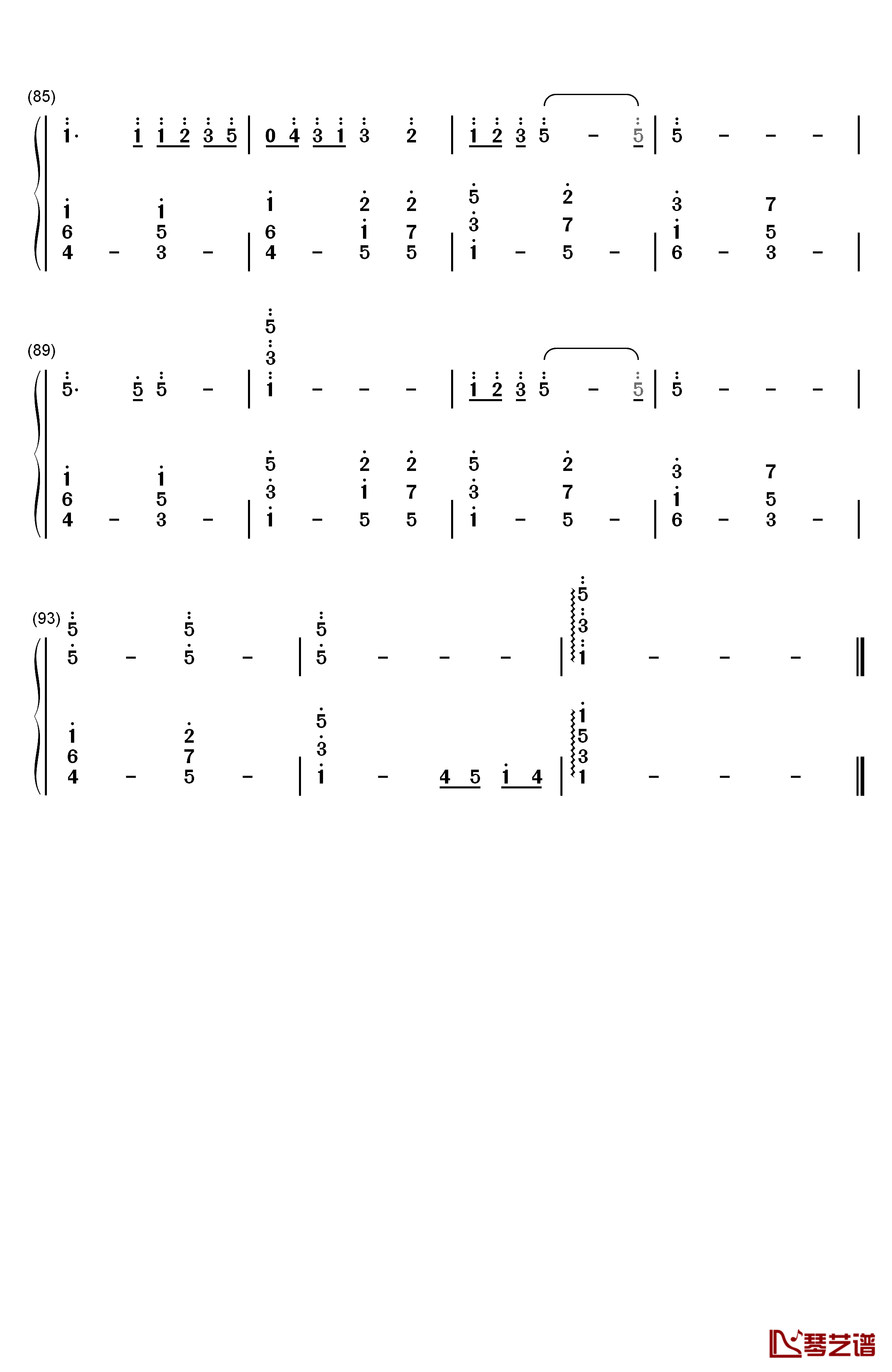 心を开いて钢琴简谱-数字双手-ZARD5