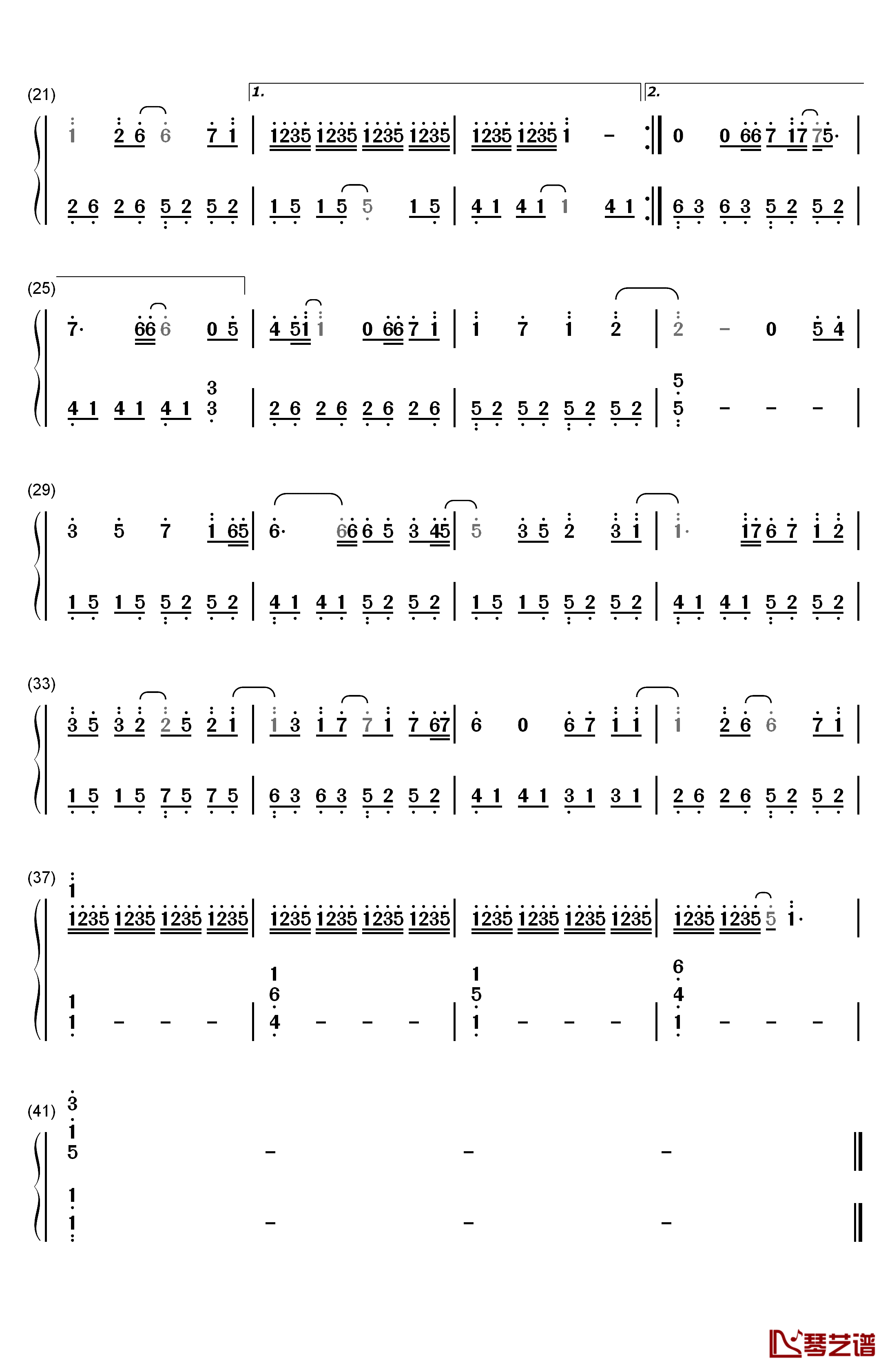 You Are My World钢琴简谱-数字双手-尹美莱2