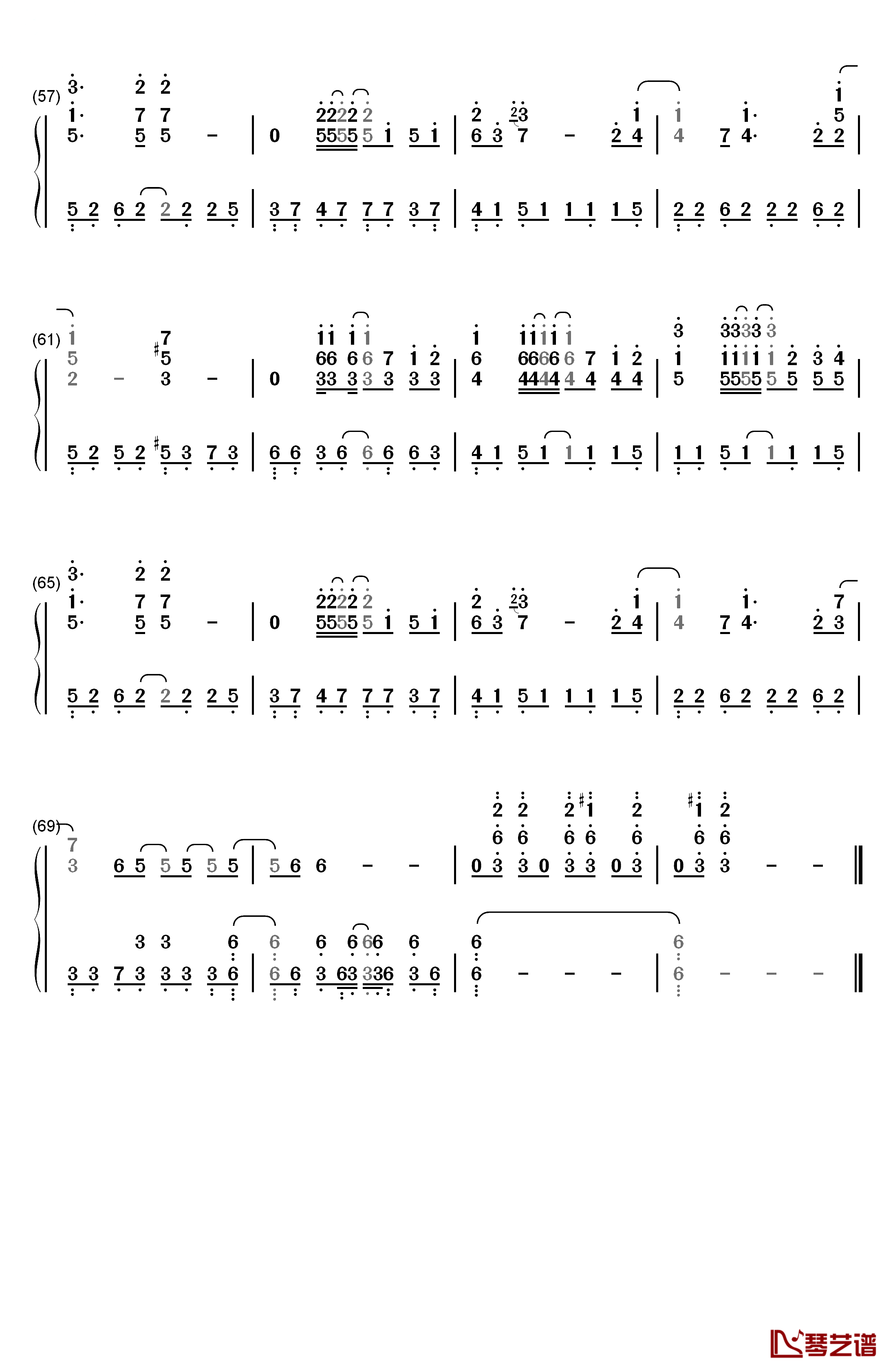ライオン钢琴简谱-数字双手-May'n/中岛 爱4