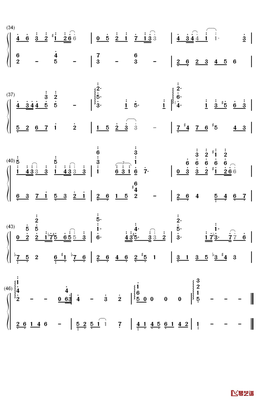 第一次钢琴简谱-数字双手-冬日恋歌3
