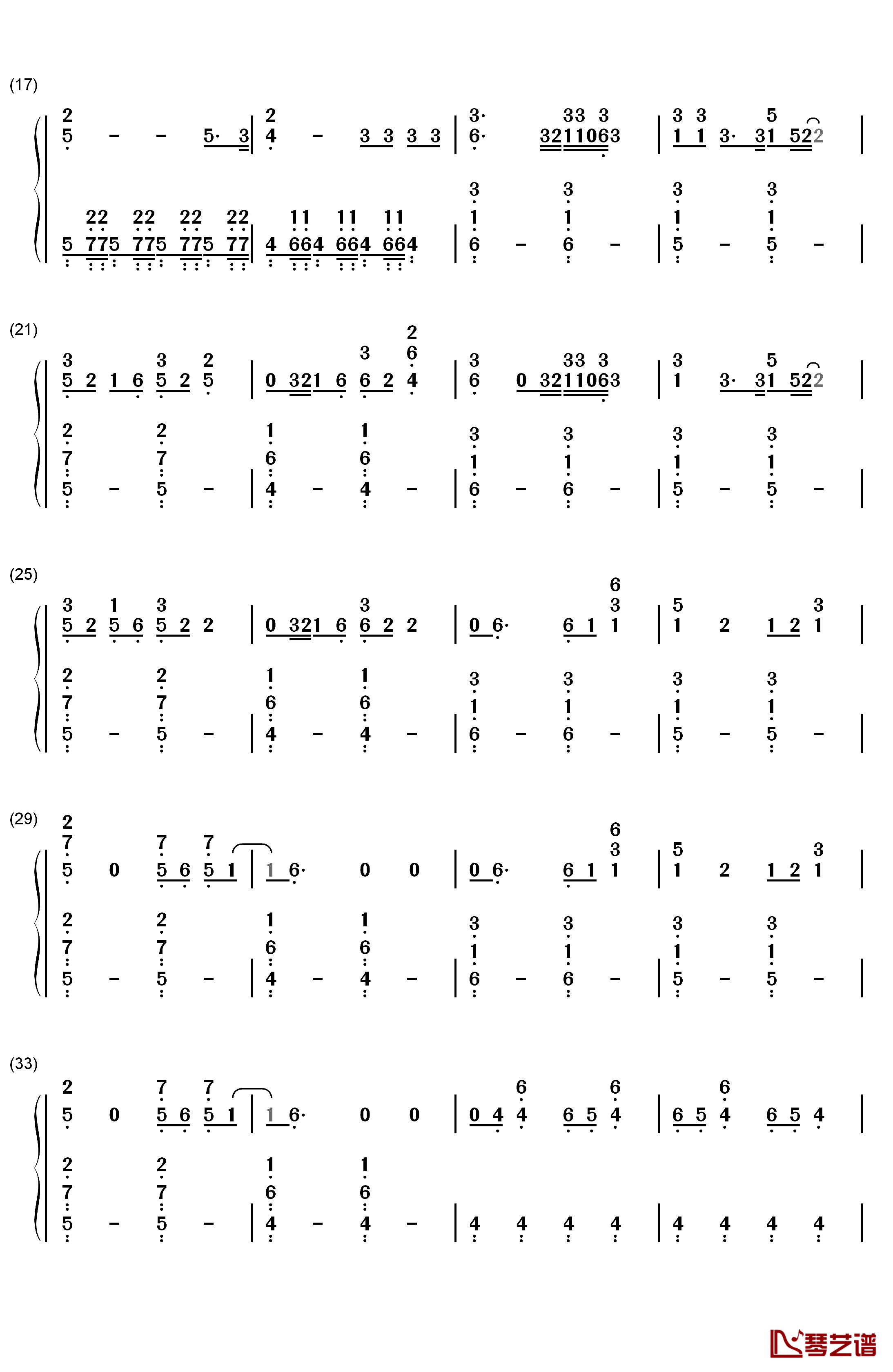 Counting Stars钢琴简谱-数字双手-OneRepublic2