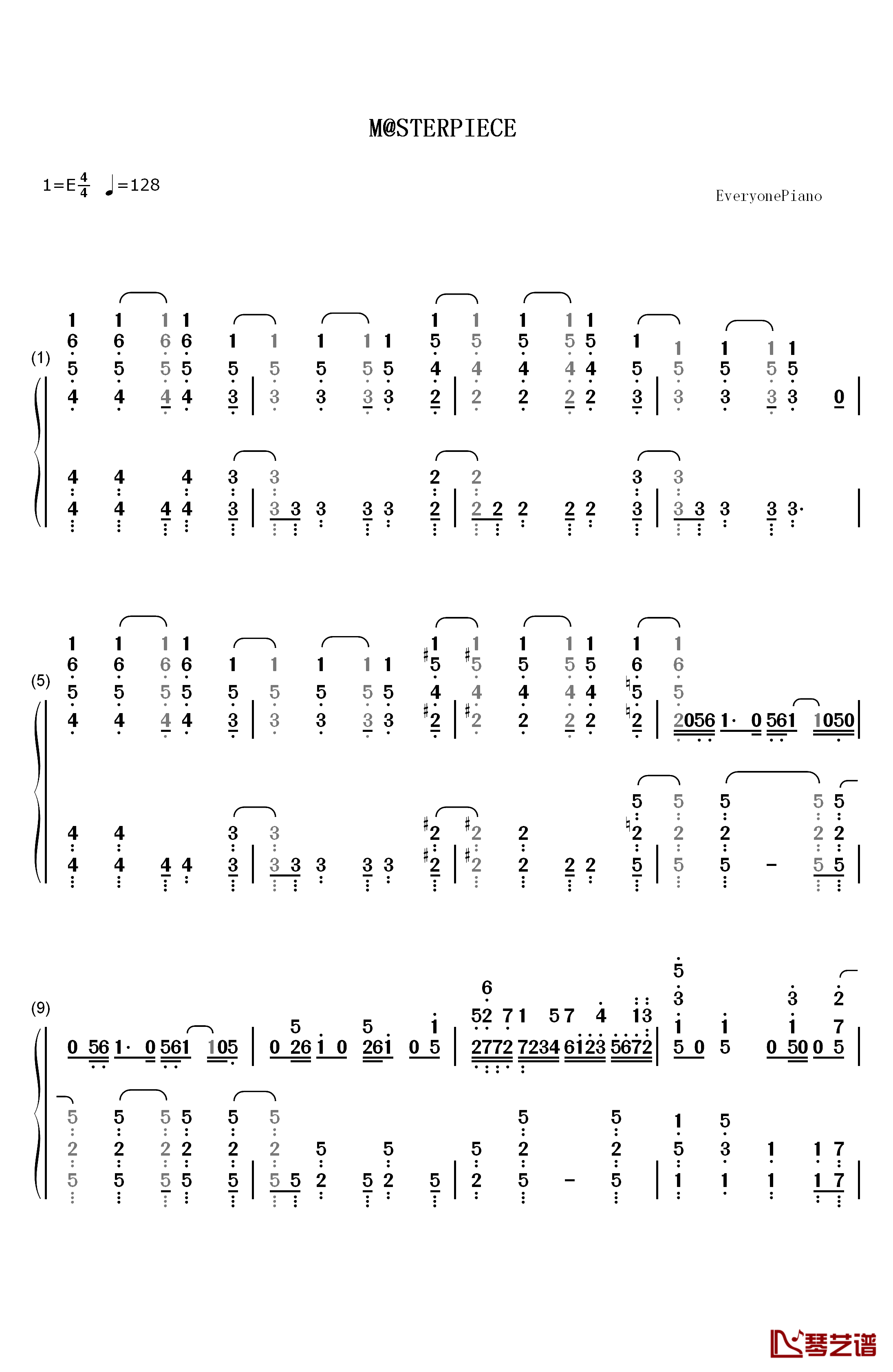 M@STERPIECE钢琴简谱-数字双手-765PRO ALLSTARS1