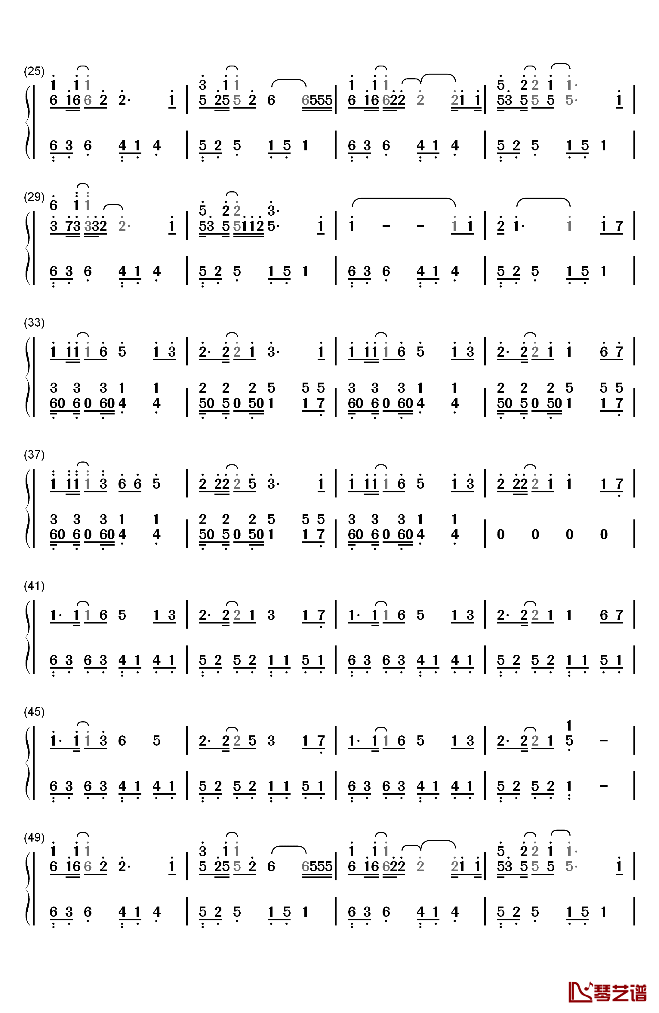 Way Back Home钢琴简谱-数字双手-SHAUN2