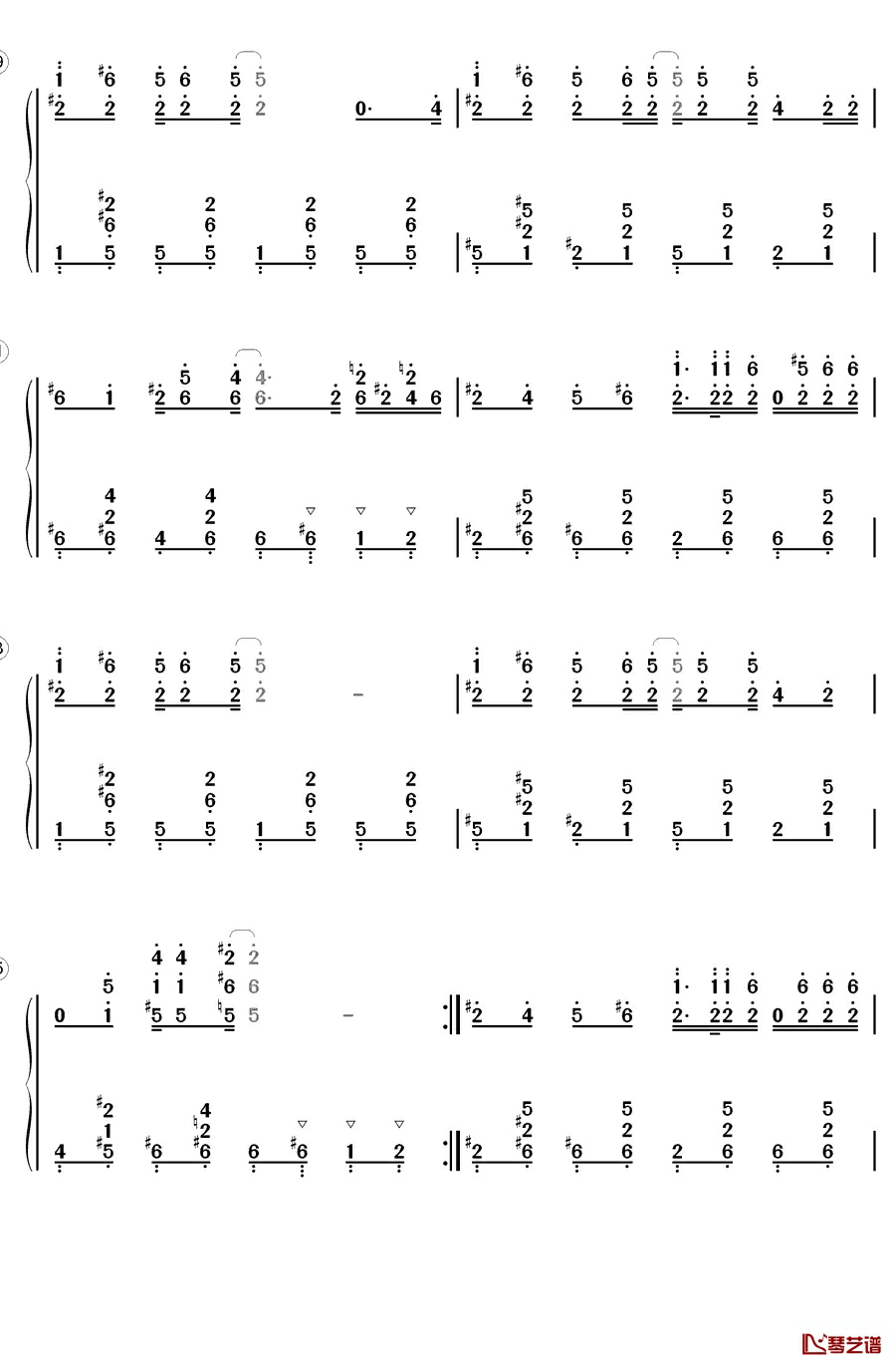 一年级钢琴简谱-数字双手-陈学冬 宋佳 First Gril3