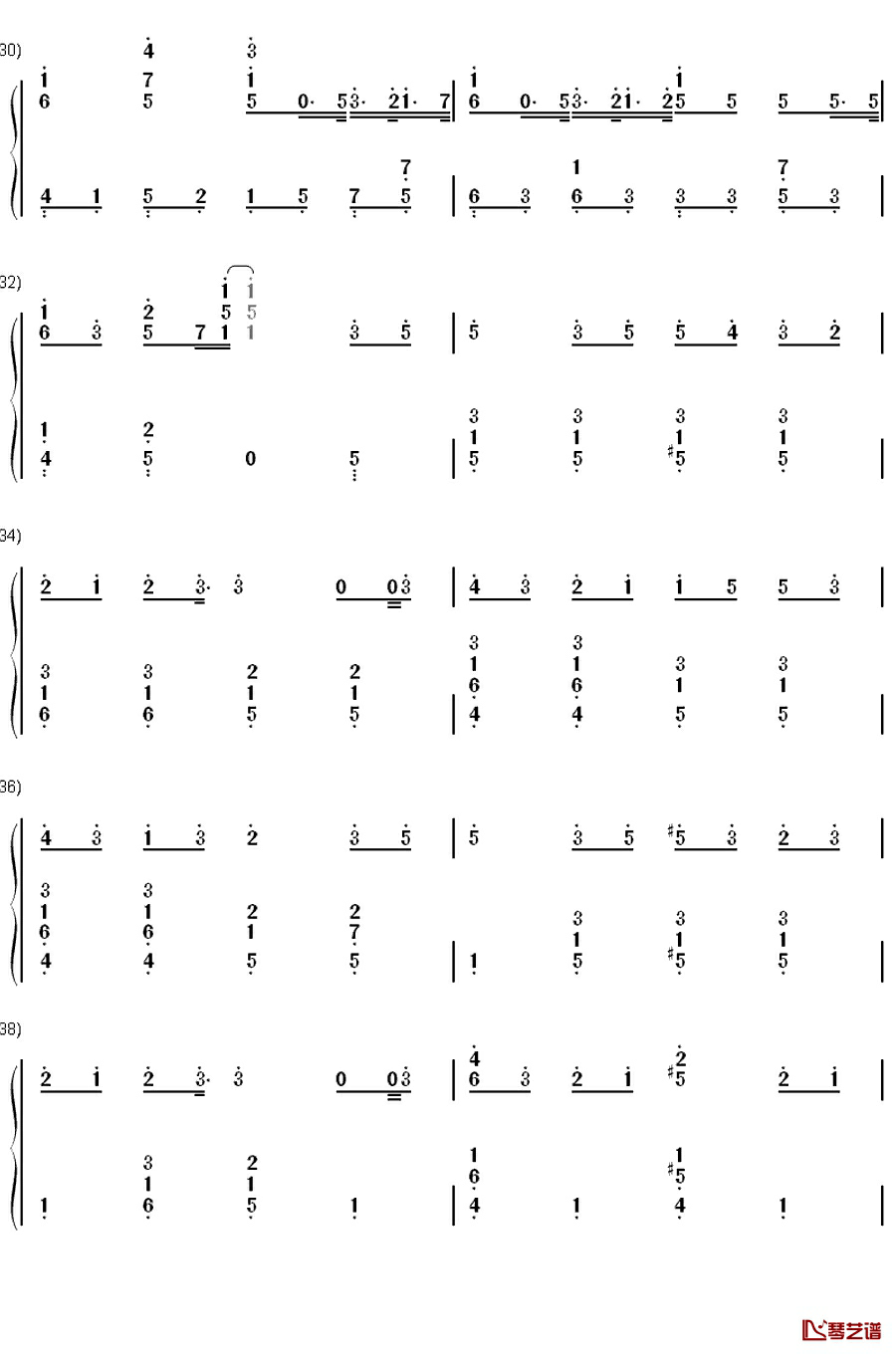 キセキ钢琴简谱-数字双手-GREEEEN3