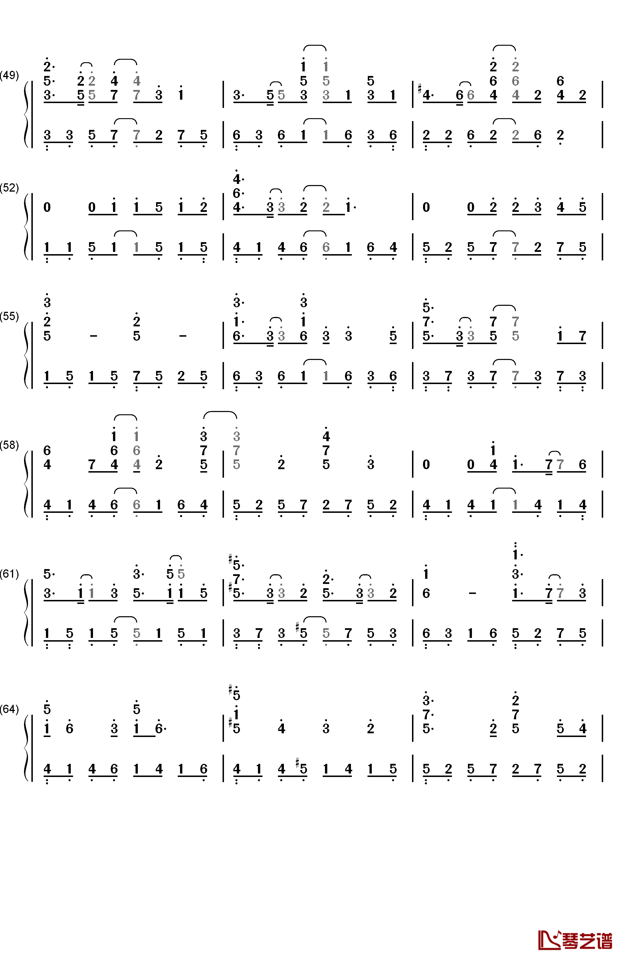 疾走钢琴简谱-数字双手-ANZAI4