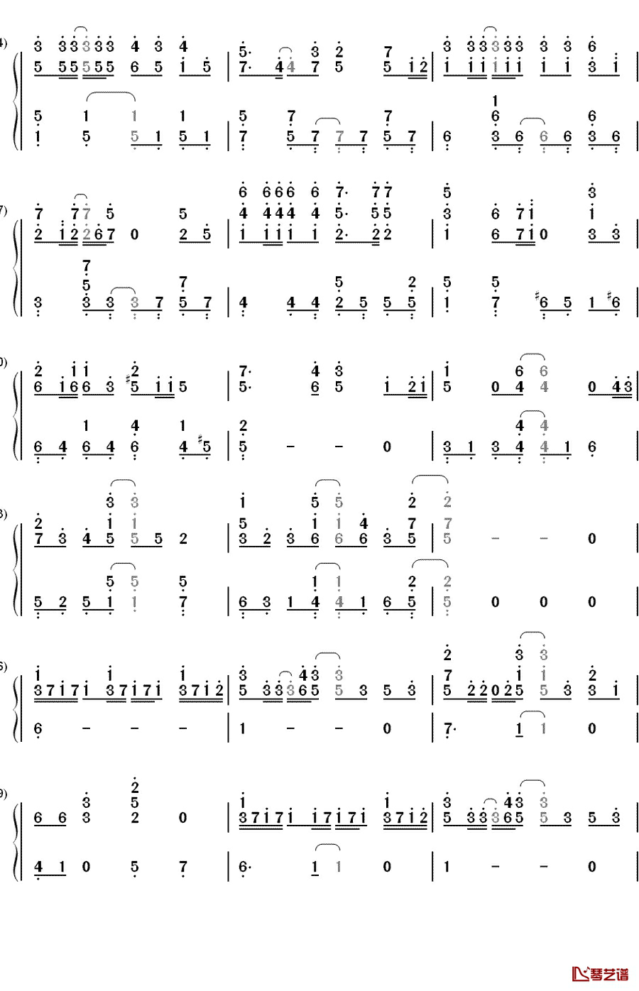 樱花花瓣（桜の花びらたち）钢琴简谱-数字双手-AKB483