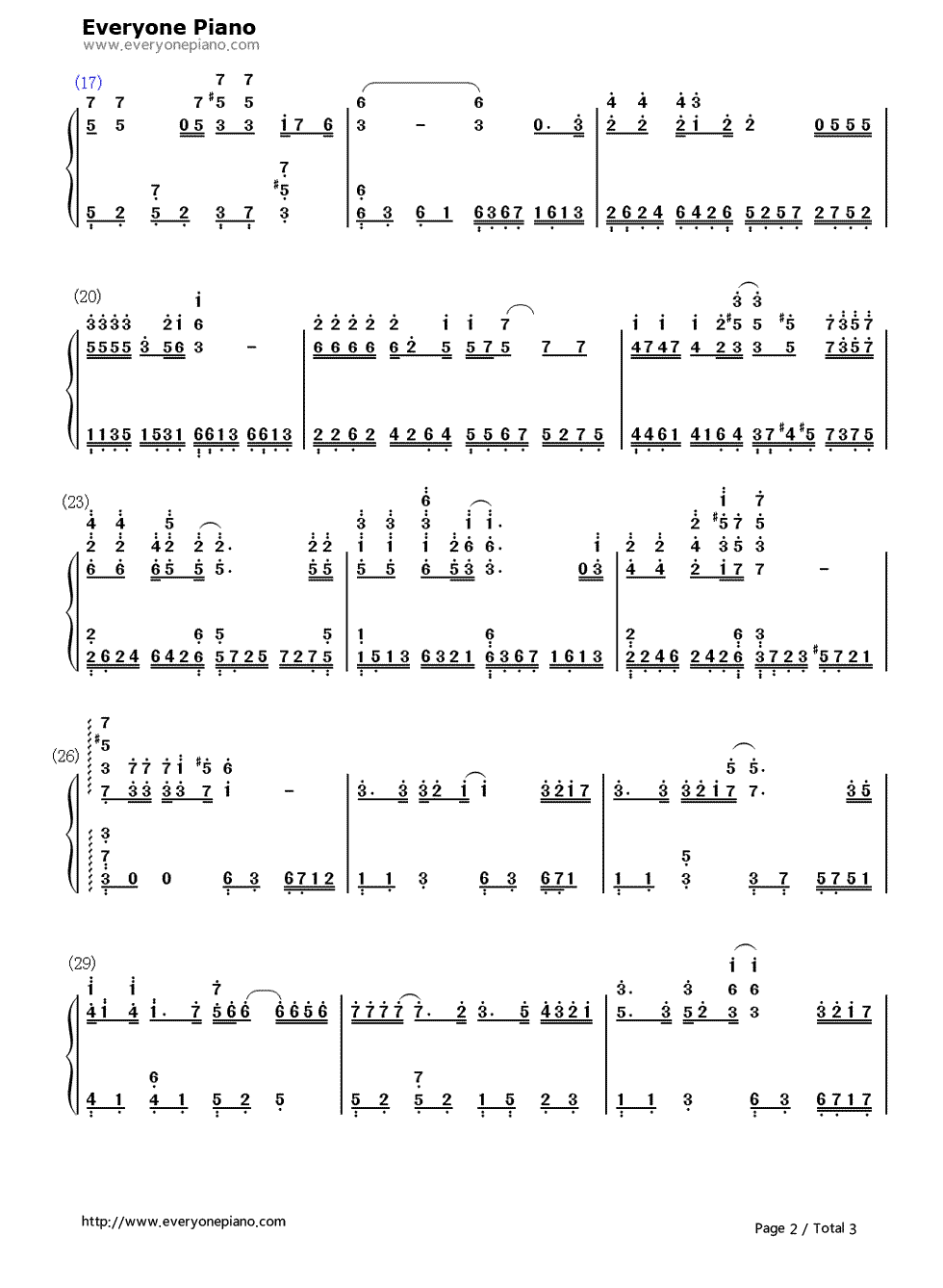 亲爱的小孩钢琴简谱-数字双手-权振东2