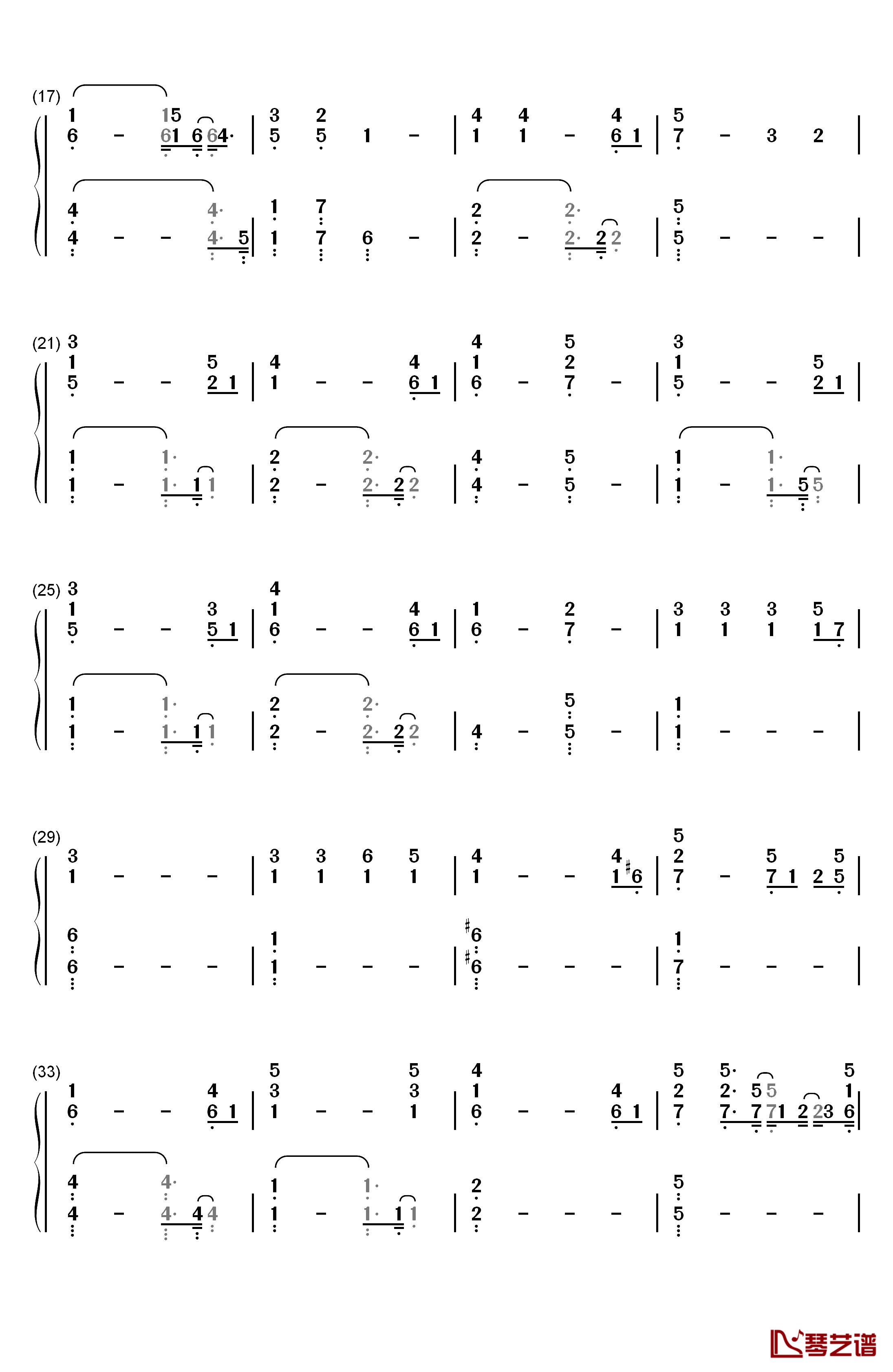 无法长大钢琴简谱-数字双手-赵雷2