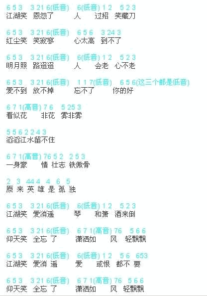 笑江湖简谱1