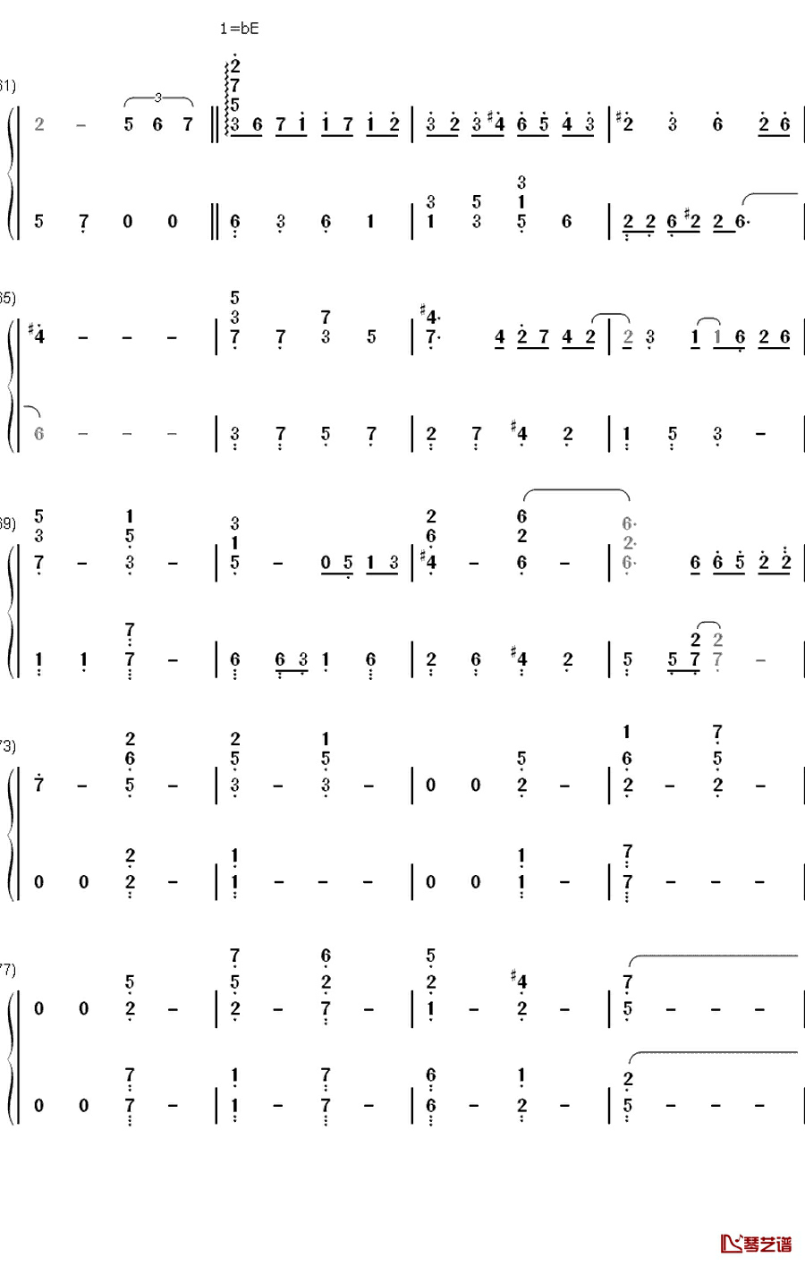 さよならは 言わない钢琴简谱-数字双手-小田和正4