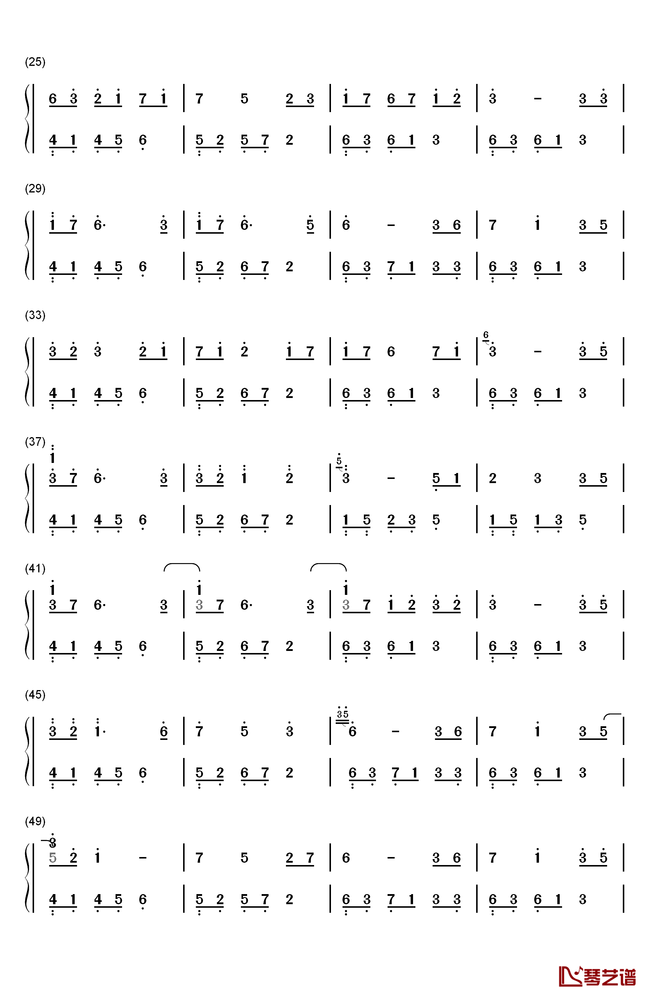 夜的钢琴曲 11钢琴简谱-数字双手-石进2