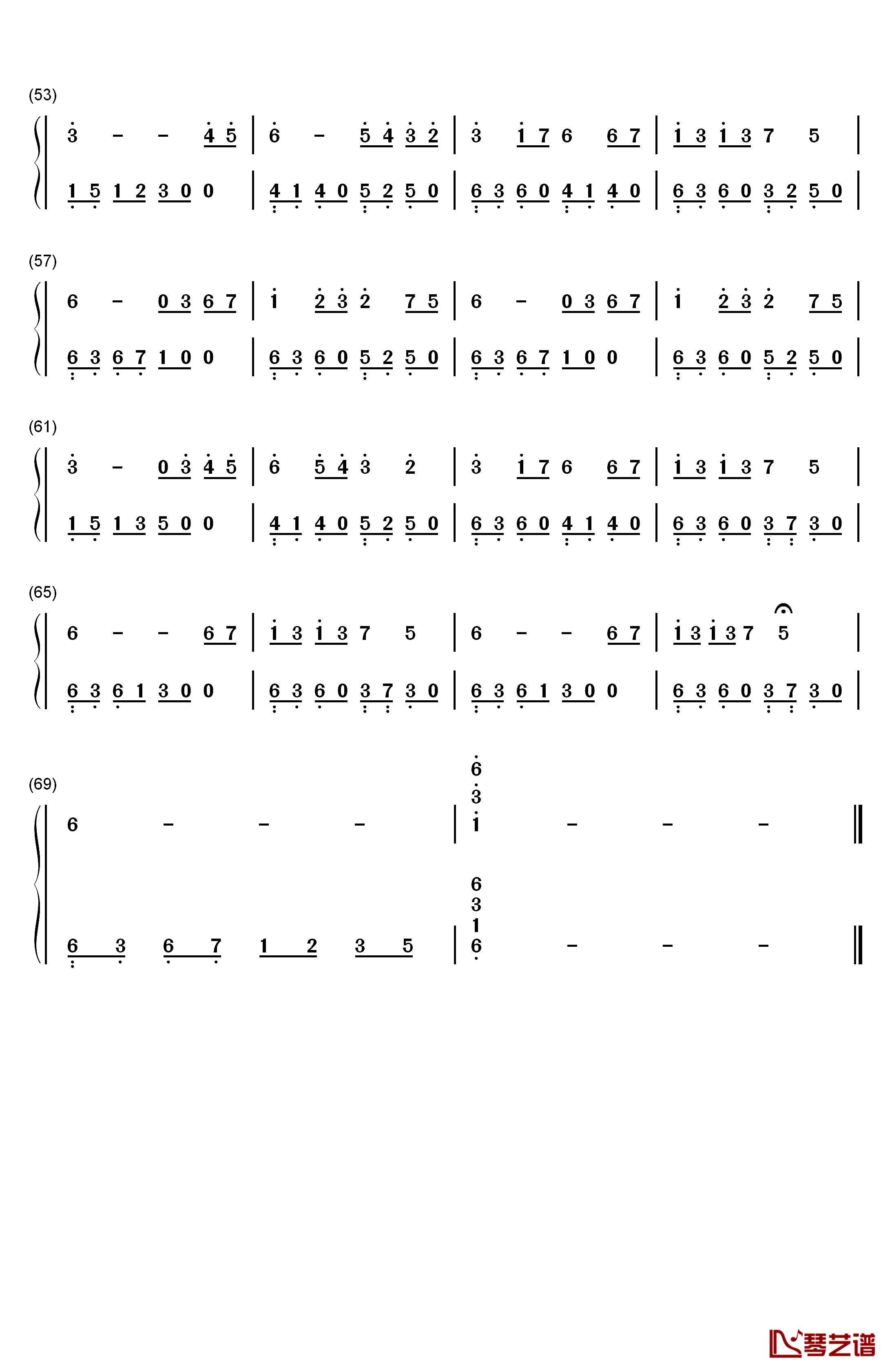 童年钢琴简谱-数字双手-班德瑞  Bandari3