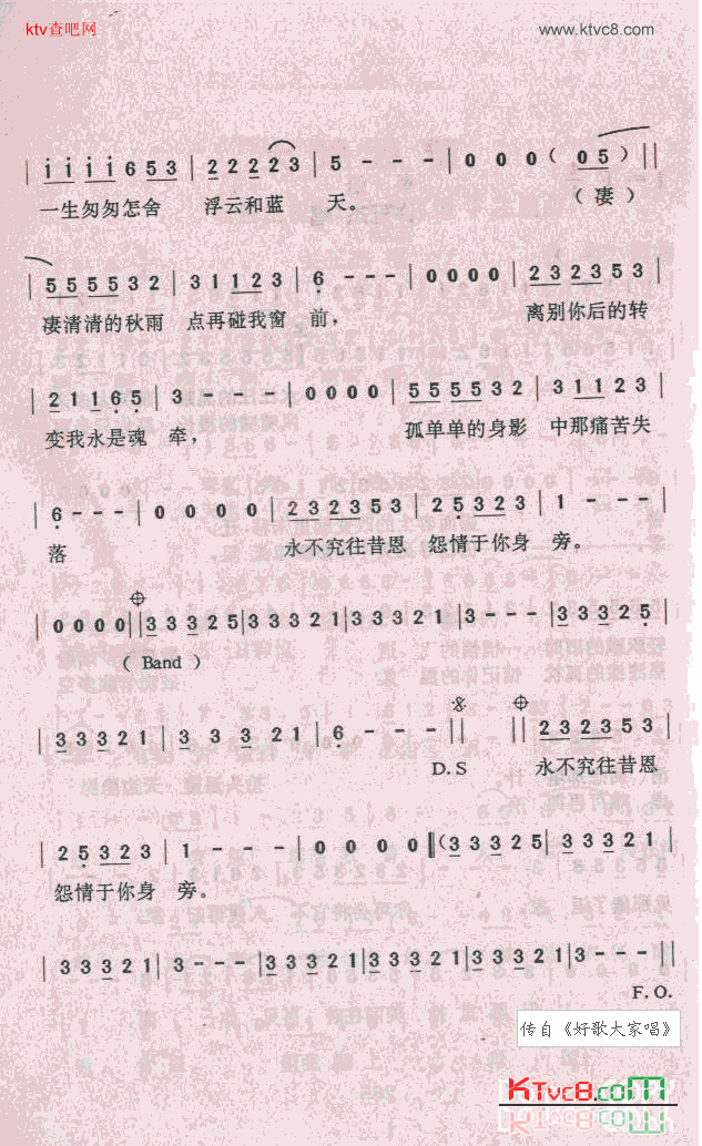 阿郎恋曲简谱-许冠杰演唱1