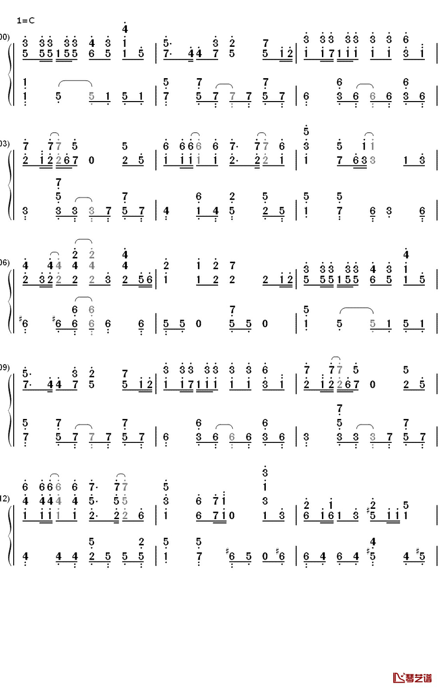 樱花花瓣（桜の花びらたち）钢琴简谱-数字双手-AKB487