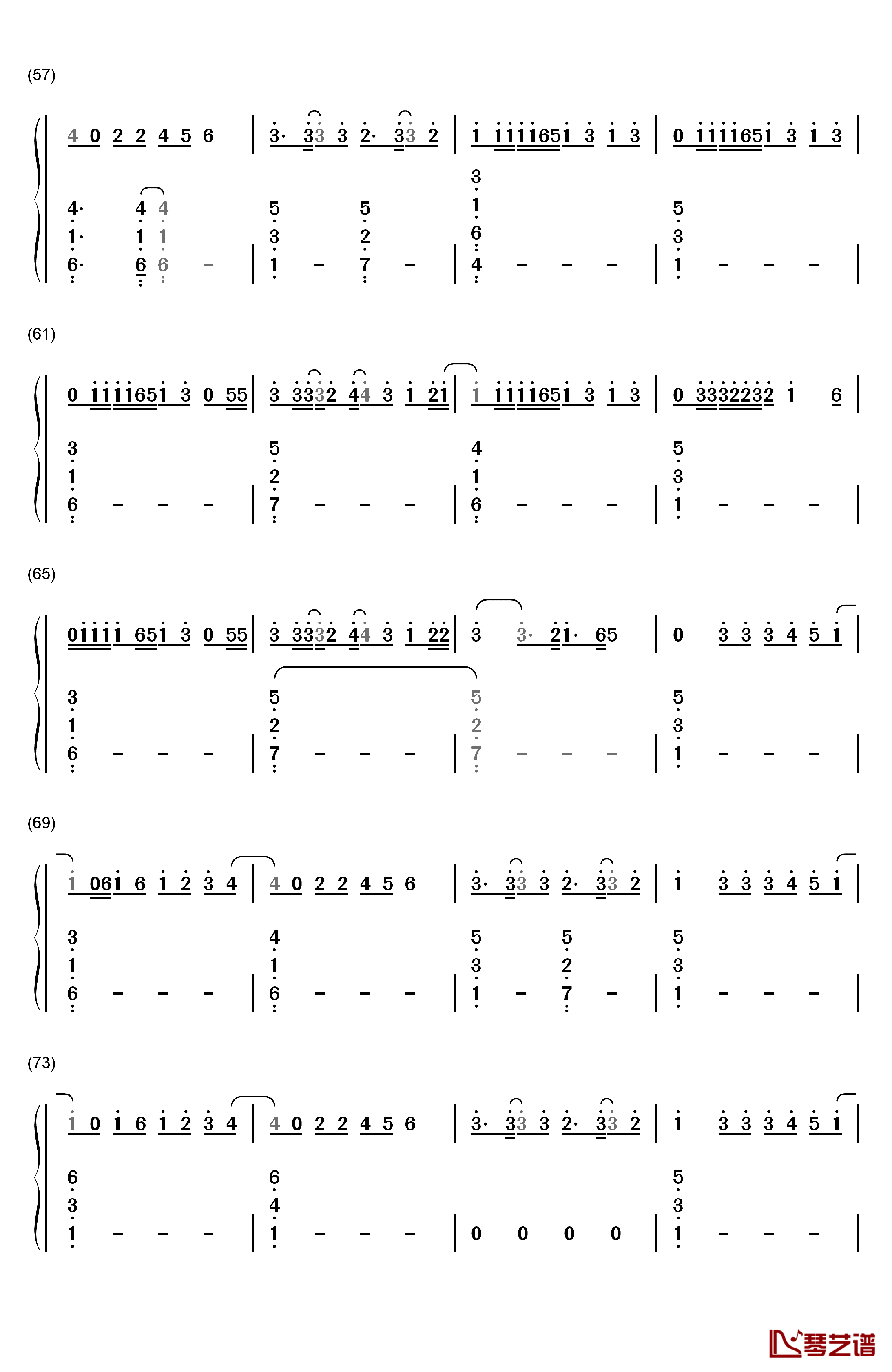 Locked Away钢琴简谱-数字双手-R. City4