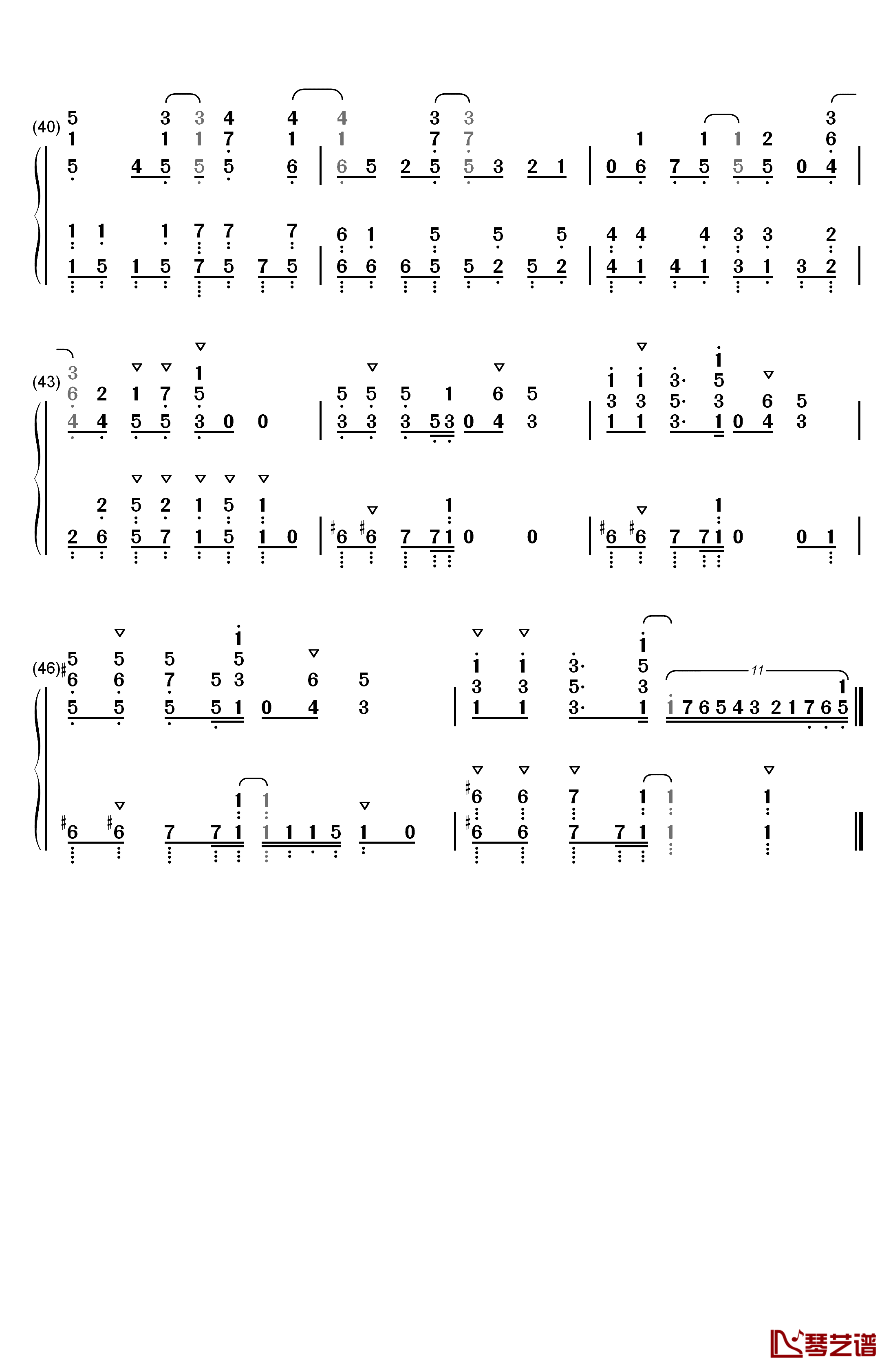 気ままな天使たち钢琴简谱-数字双手-わたてん☆54