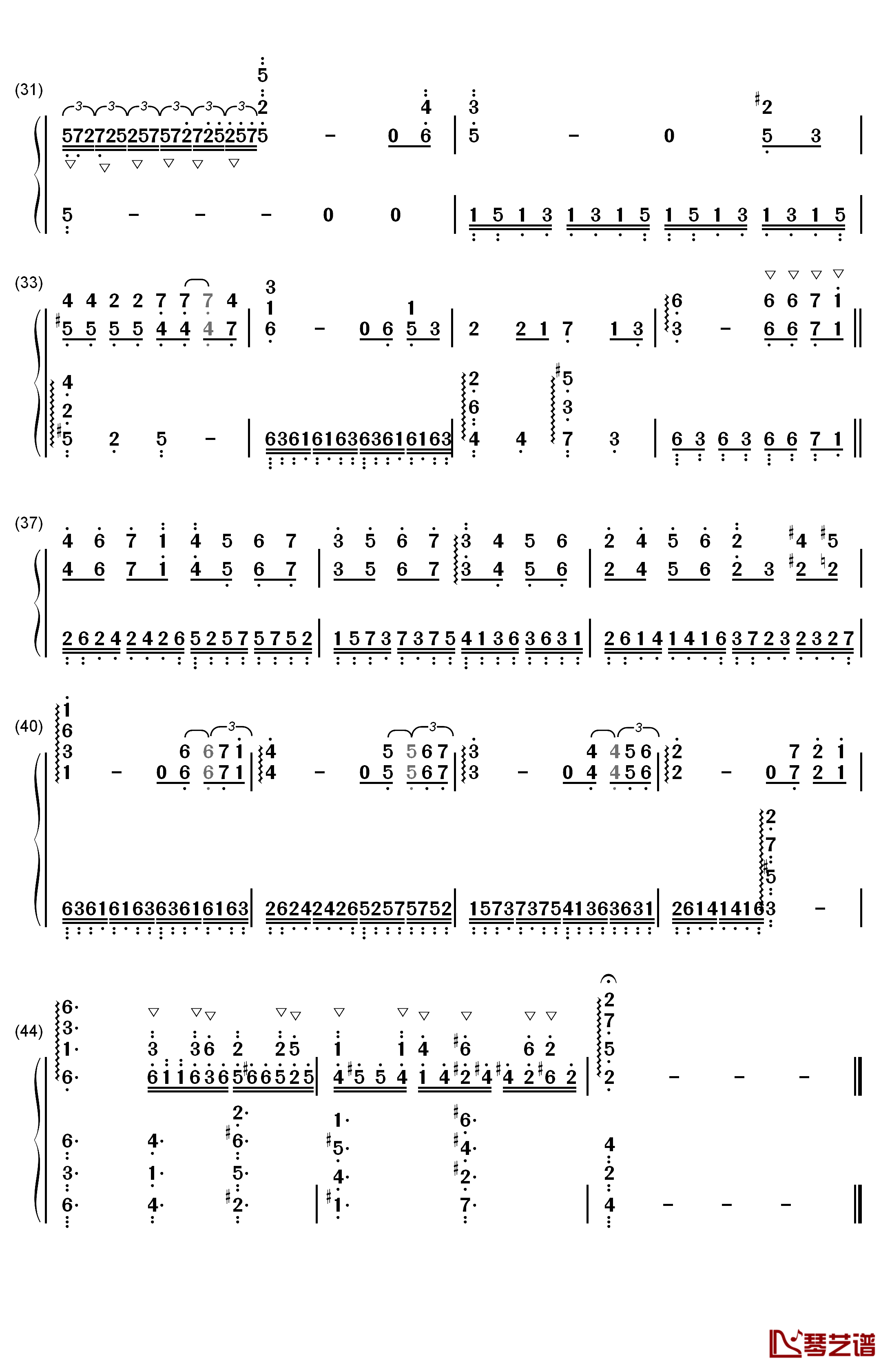 落叶 Les Feuilles Mortes钢琴简谱-数字双手-理查德克莱德曼3