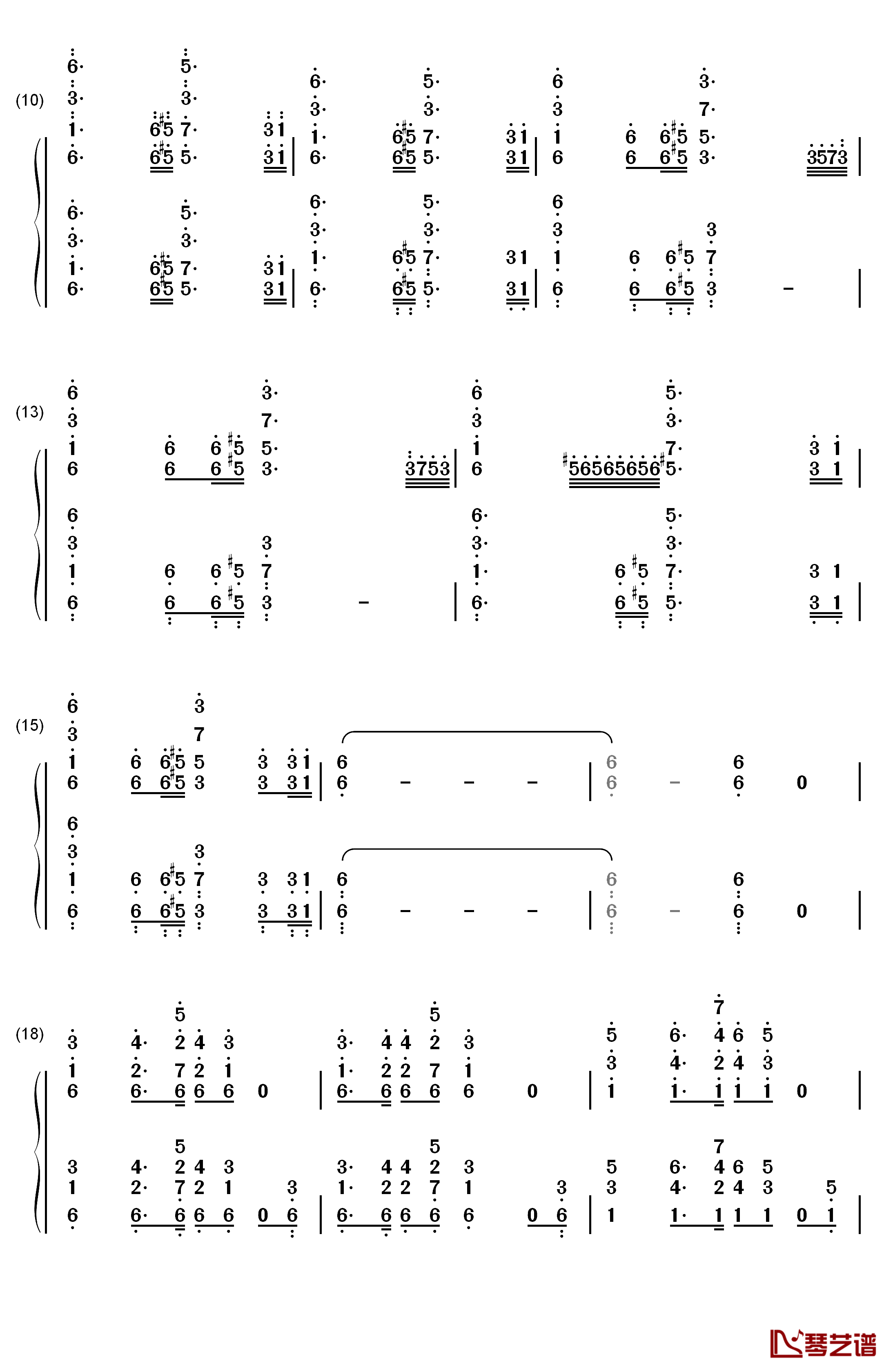 格里格钢琴变奏曲钢琴简谱-数字双手-马克西姆2