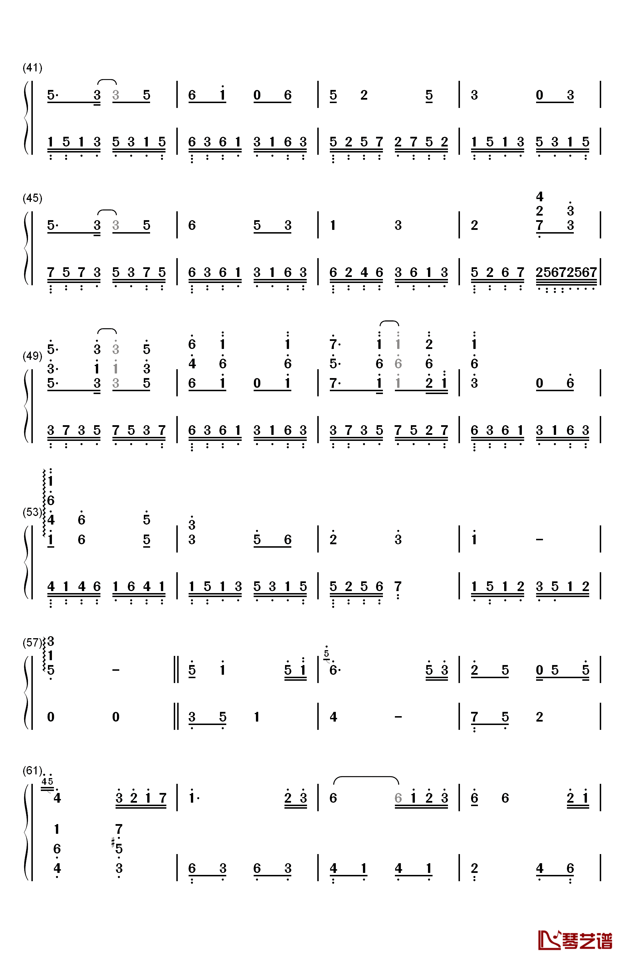 月光钢琴简谱-数字双手-羽泉3
