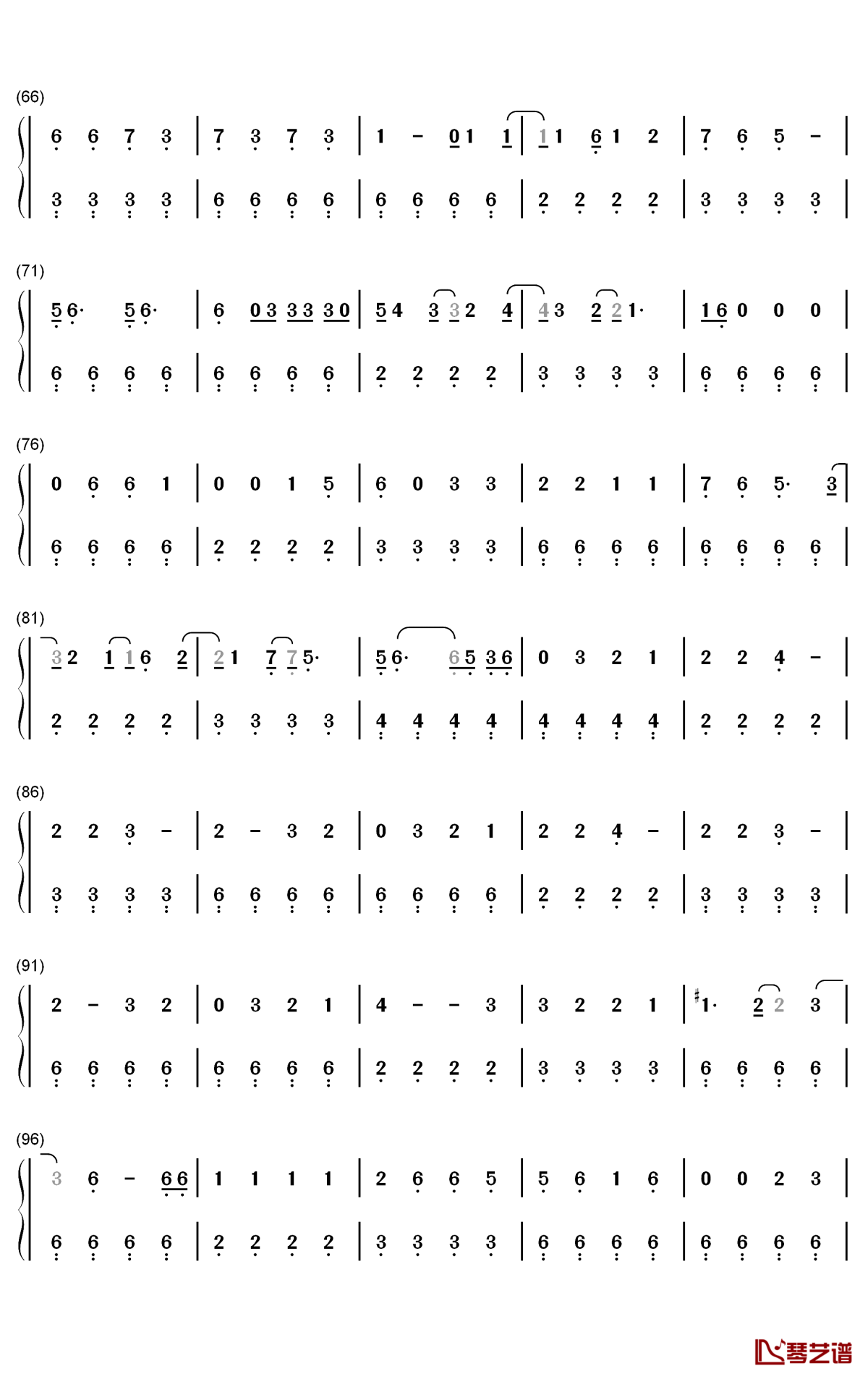 The Other Side钢琴简谱-数字双手-SZA Justin Timberlake3