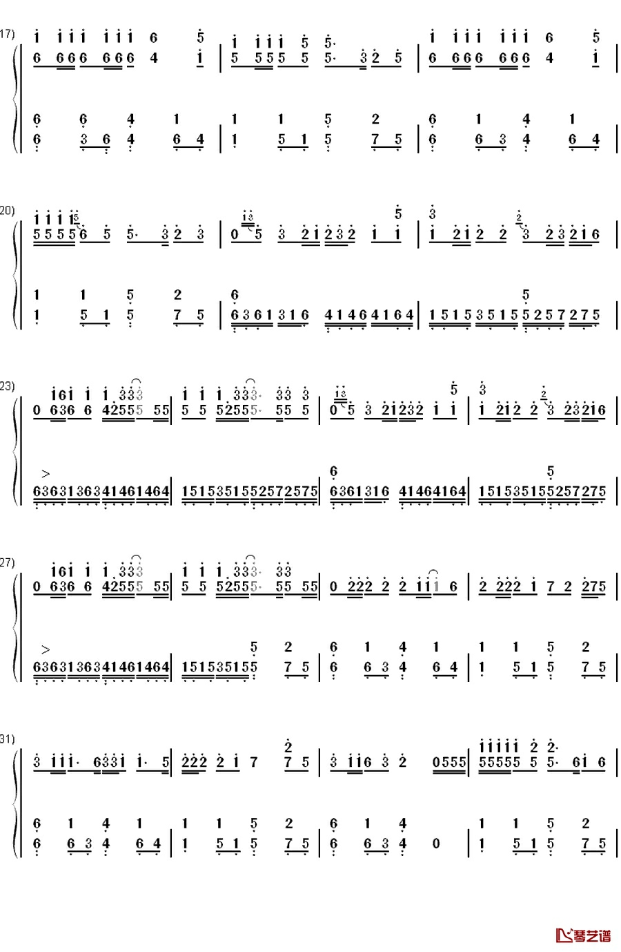 Replay钢琴简谱-数字双手-Iyaz2
