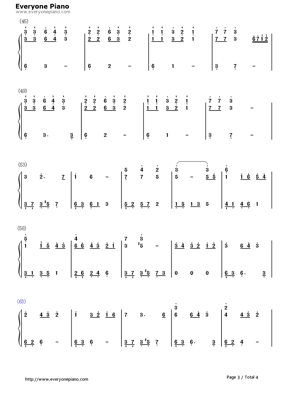 追梦人钢琴简谱-数字双手-神秘园3