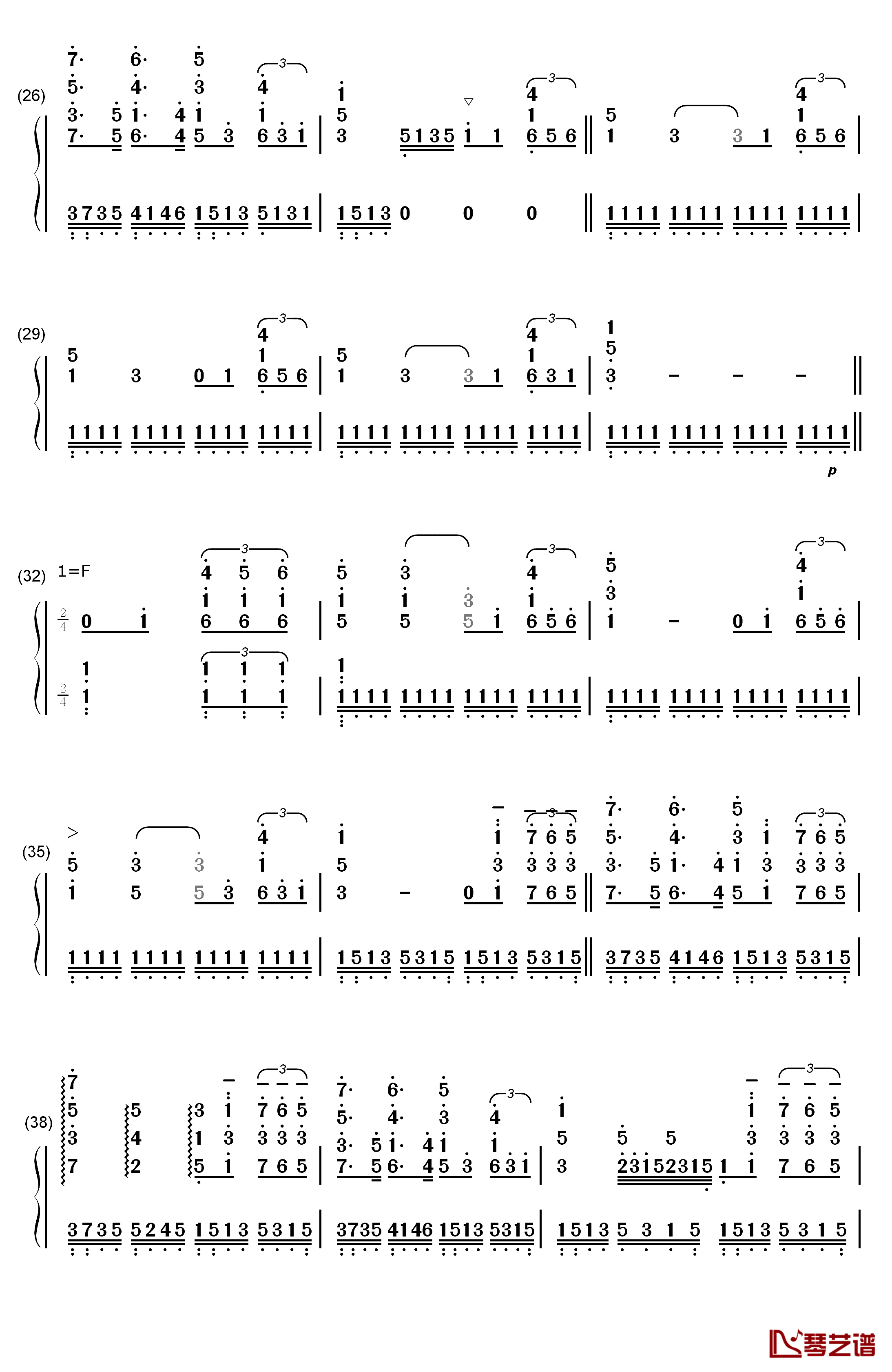 火的战车钢琴简谱-数字双手-Vangelis3
