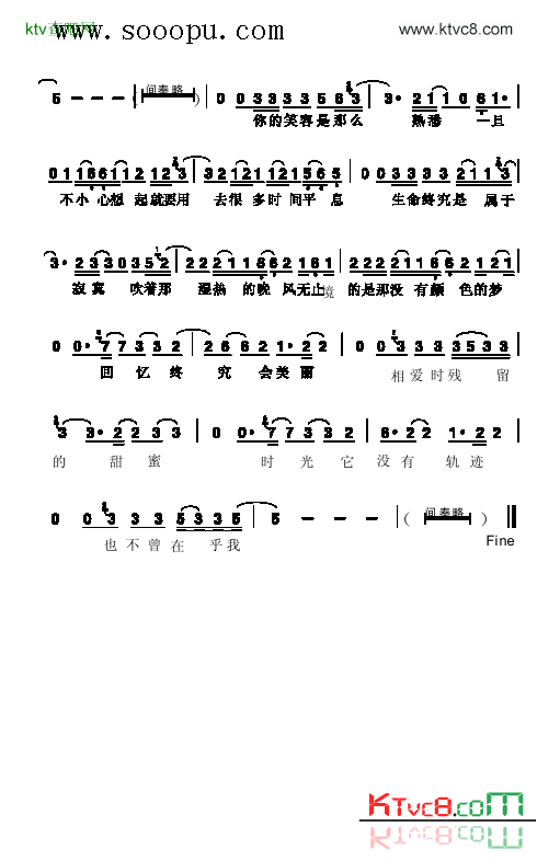 不曾在乎我歌曲类简谱简谱-伍佰演唱1