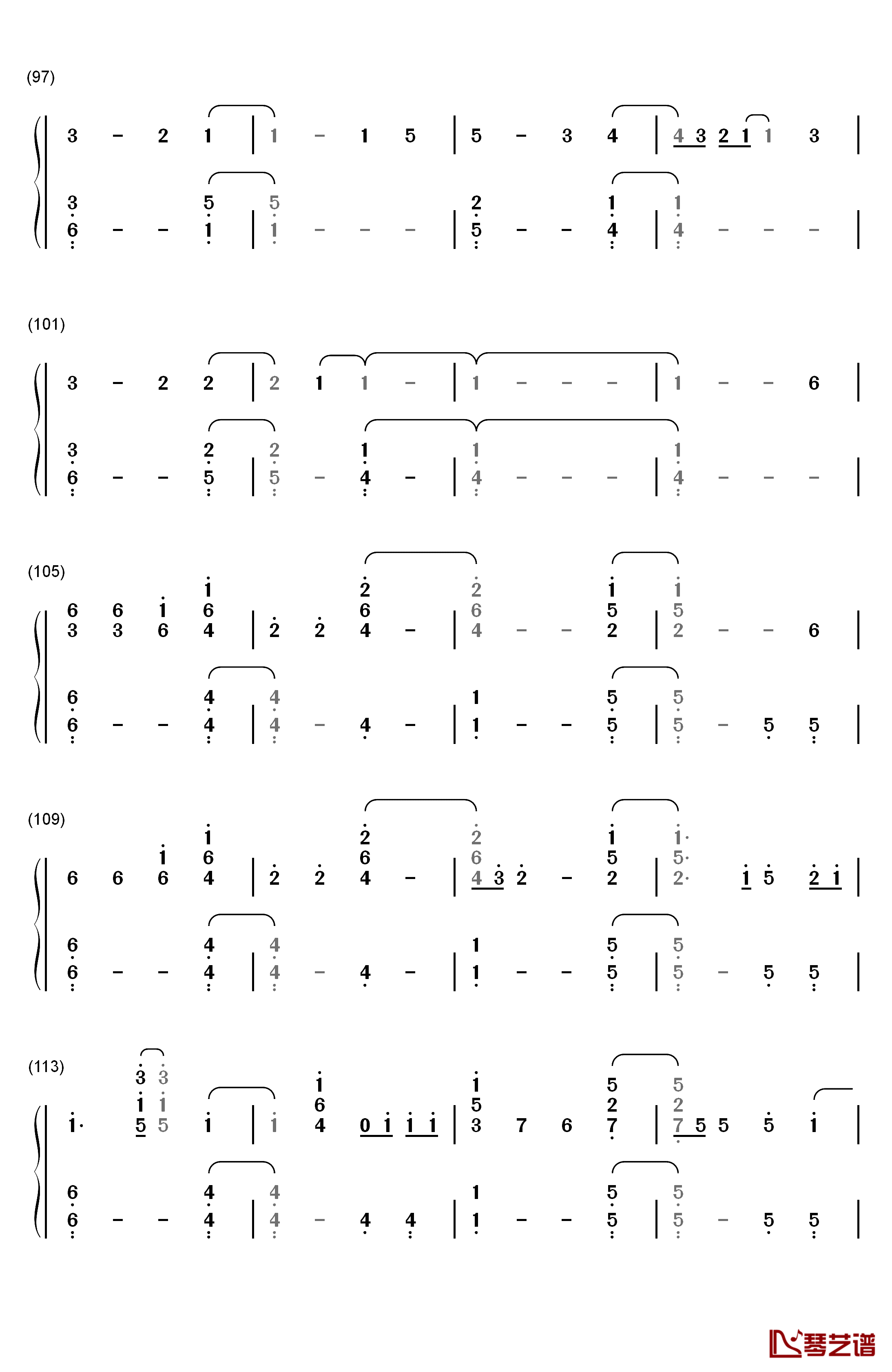 Hello钢琴简谱-数字双手-Adele6
