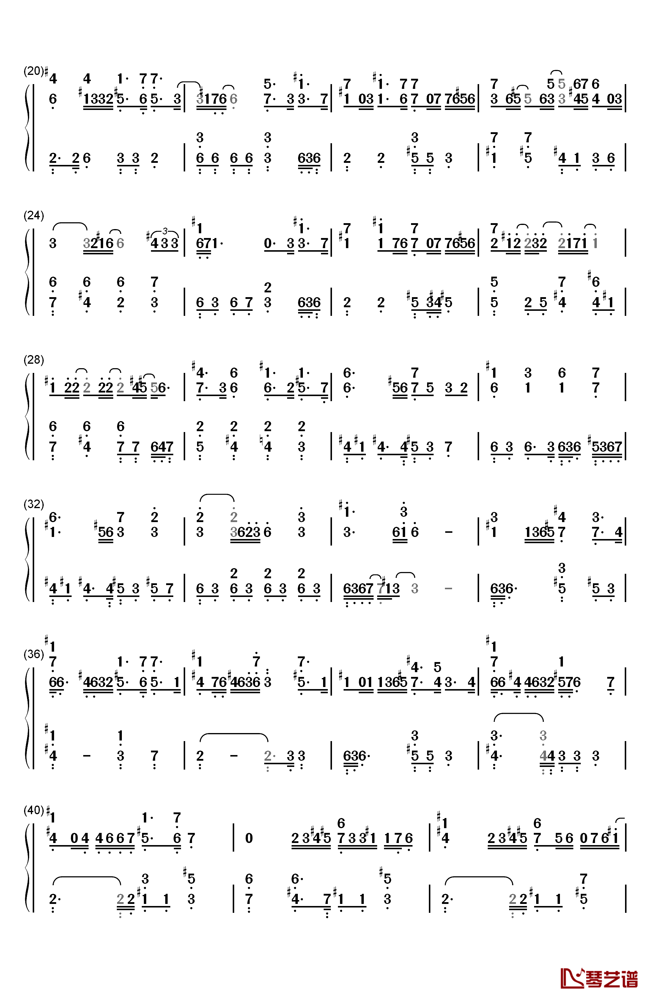 Endless Story钢琴简谱-数字双手-伊藤由奈2