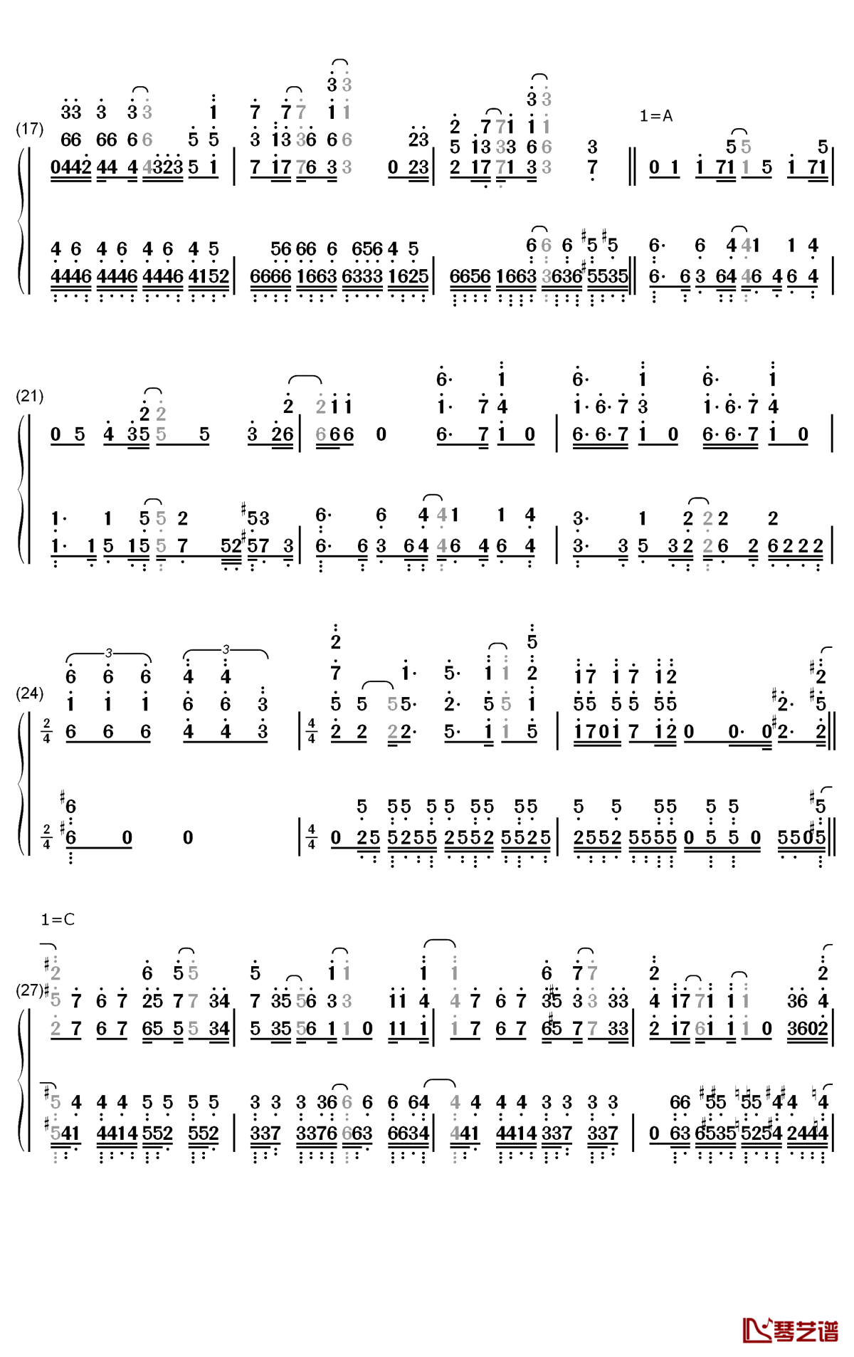 BRAVE JEWEL钢琴简谱-数字双手-Roselia2