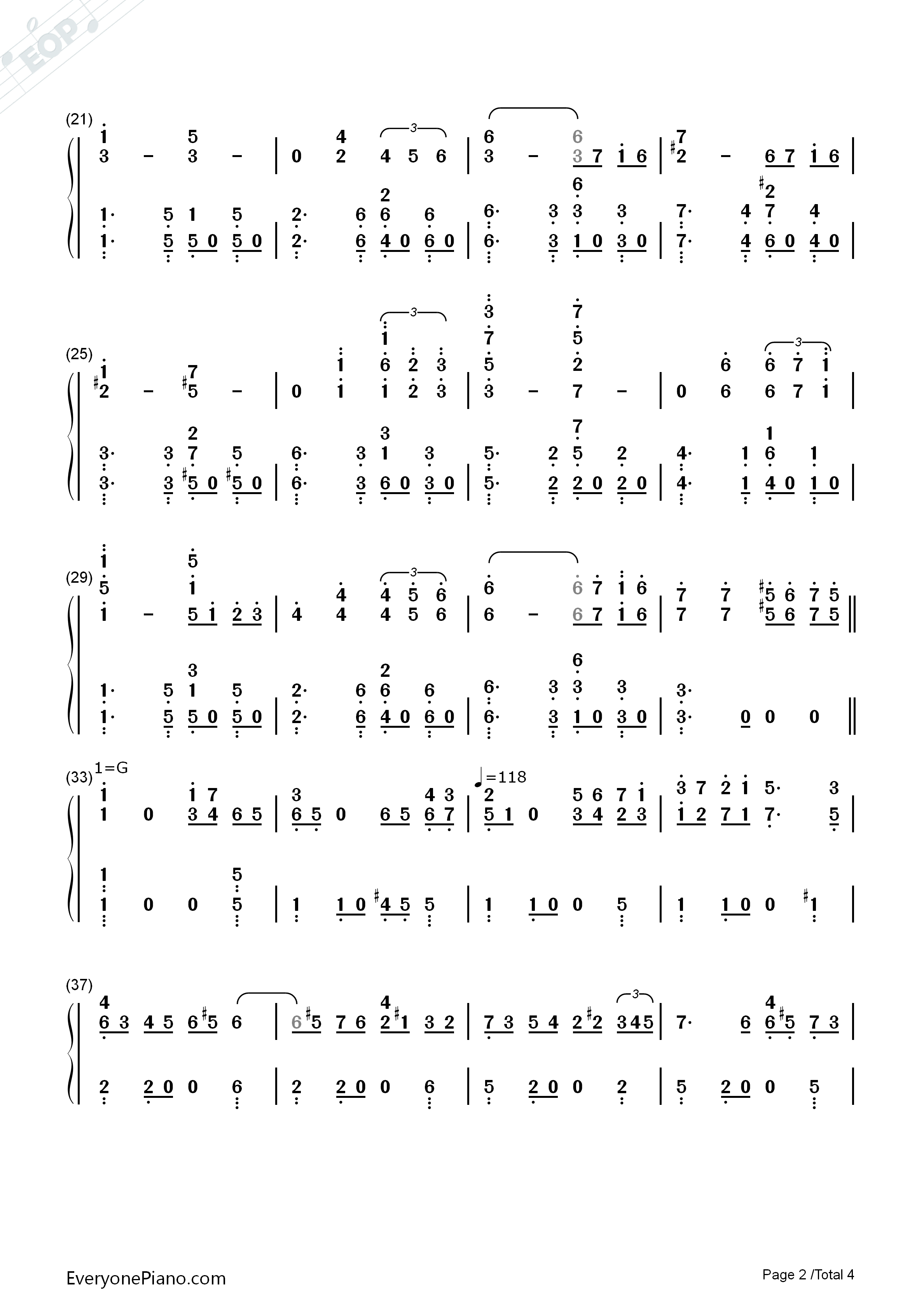 Por Una Cabeza钢琴简谱-Thomas Newman  汤玛斯 纽曼演唱2
